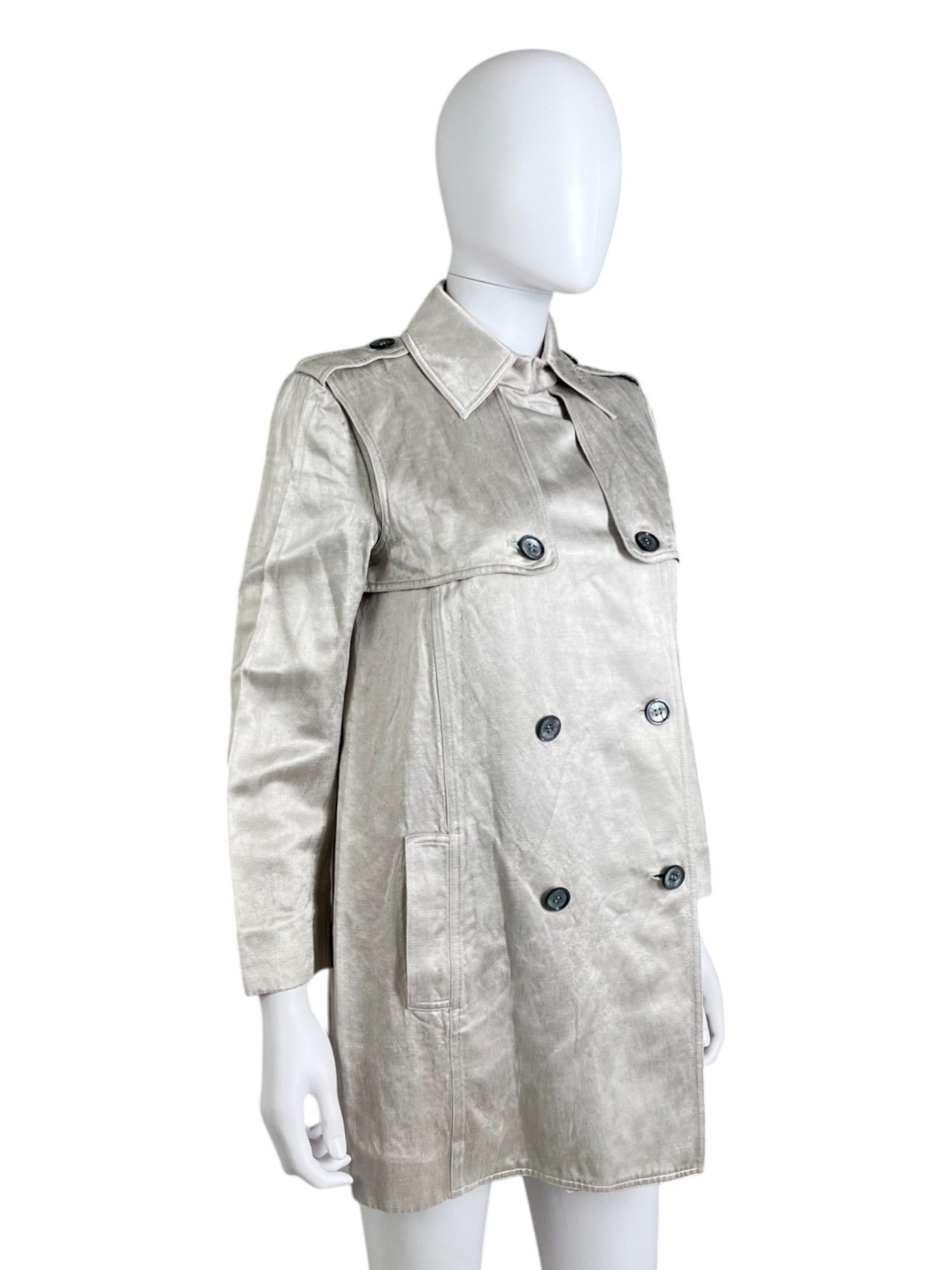 Celine by Michael Kors Double Breasted Silver Military Coat Size M / US 6-8 / IT 42-44 - 2 Thumbnail