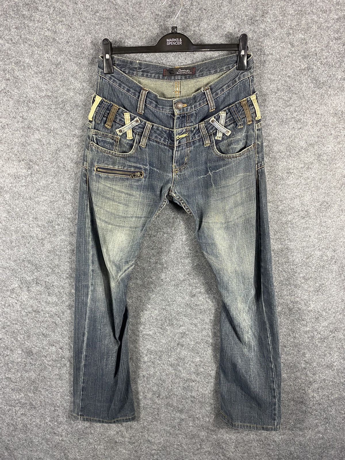 image of Vintage Dominate Handcrafted Jeans Double Waist in Blue, Men's (Size 31)