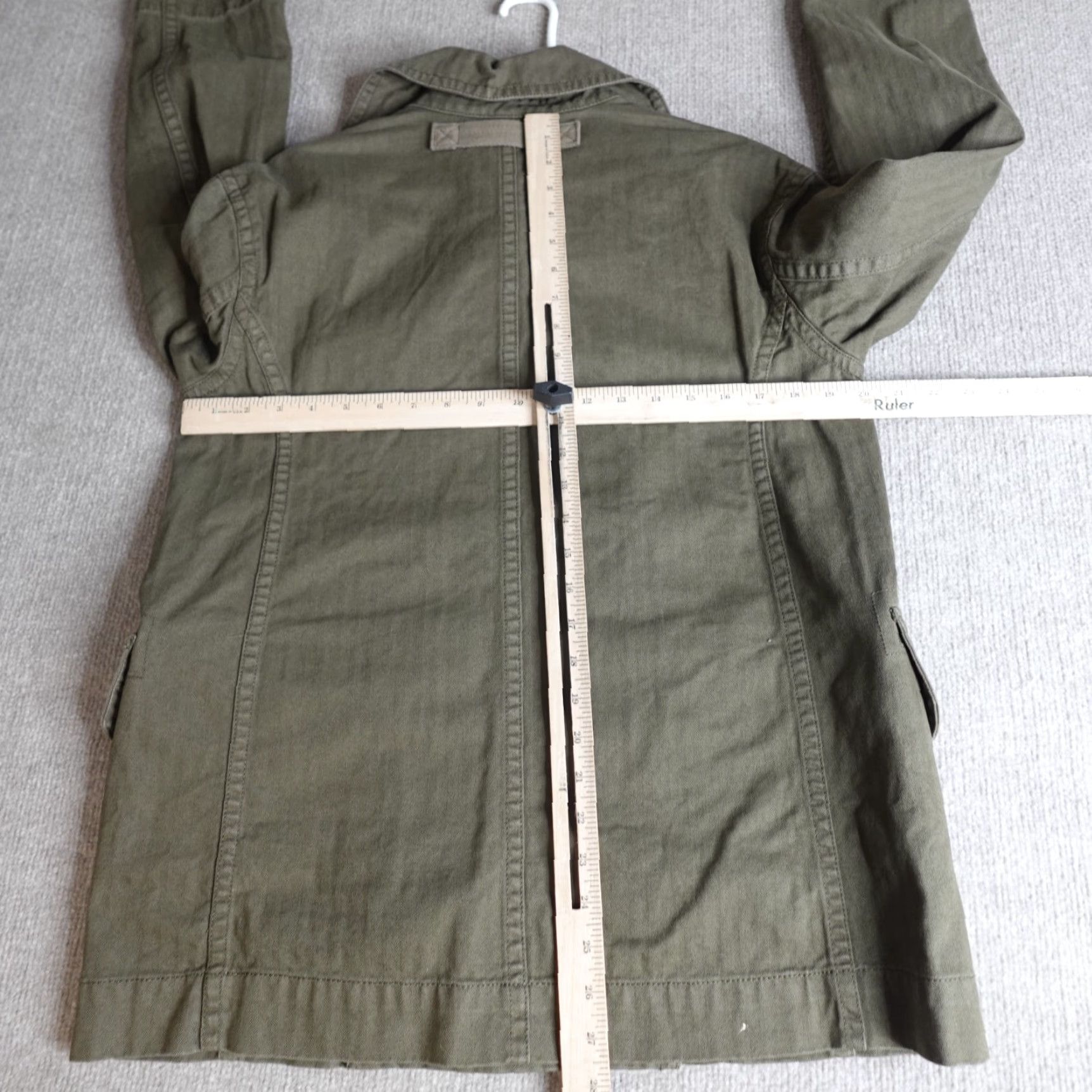 Everlane Everlane Womens Jacket Small Green Twill Peacoat Double Breasted Cotton Military Jacket Women S Green Twill Peacoat Size S / US 4 / IT 40 - 3 Thumbnail