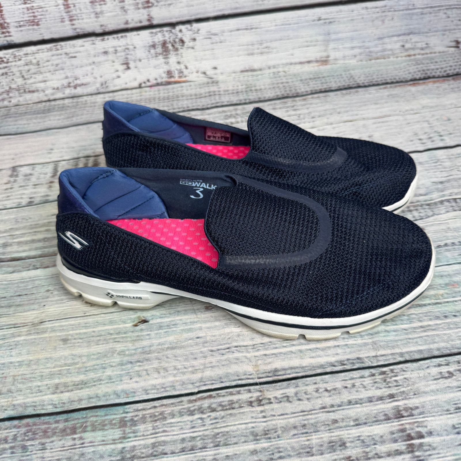 SKECHERS Skechers GOwalk 3 Navy Blue Slip-On Walking Shoes 10 Size US 10 / IT 40 - 3 Thumbnail