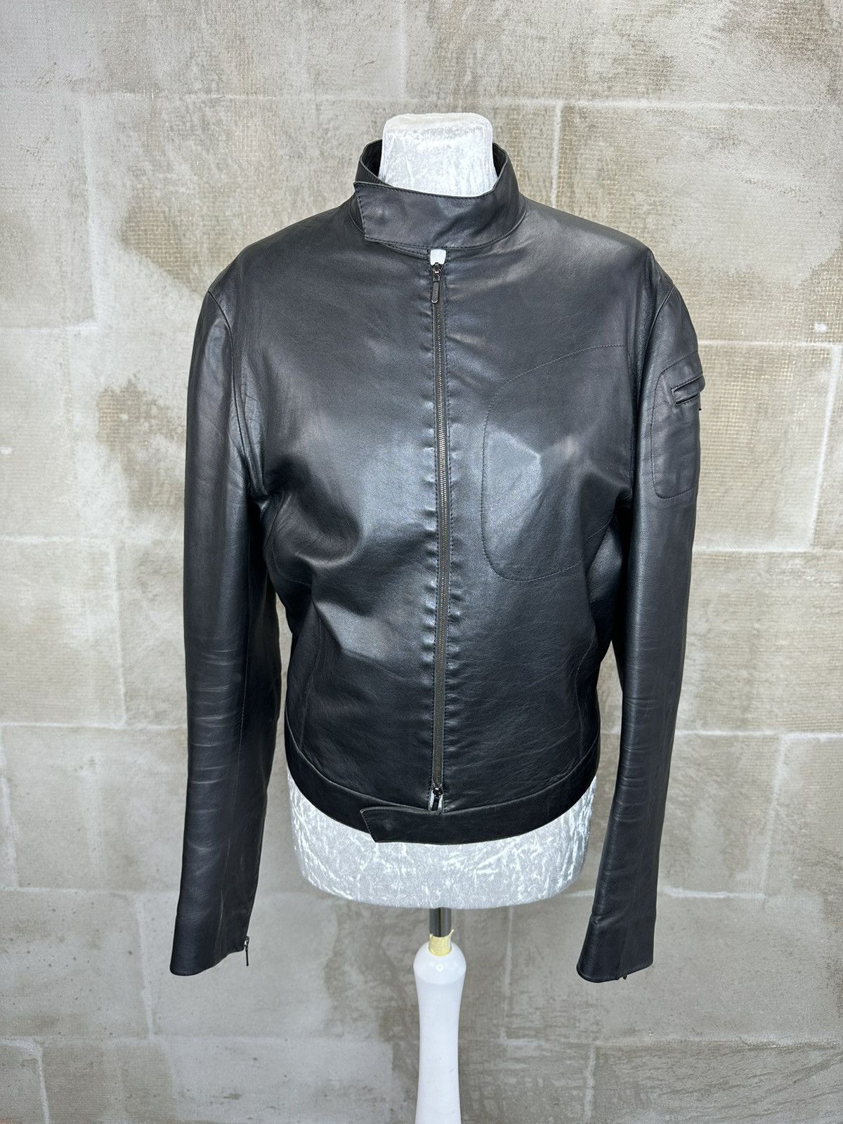 image of Archival Clothing x Mugler Vintage Mugler Leather Archival Jacket Blazer in Black, Women's (Size La