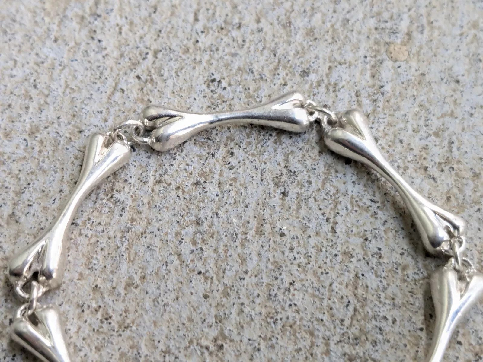 Sterling Silver Vintage Sterling Silver Bracelet Bone Skeleton 7.25" Size ONE SIZE - 2 Thumbnail
