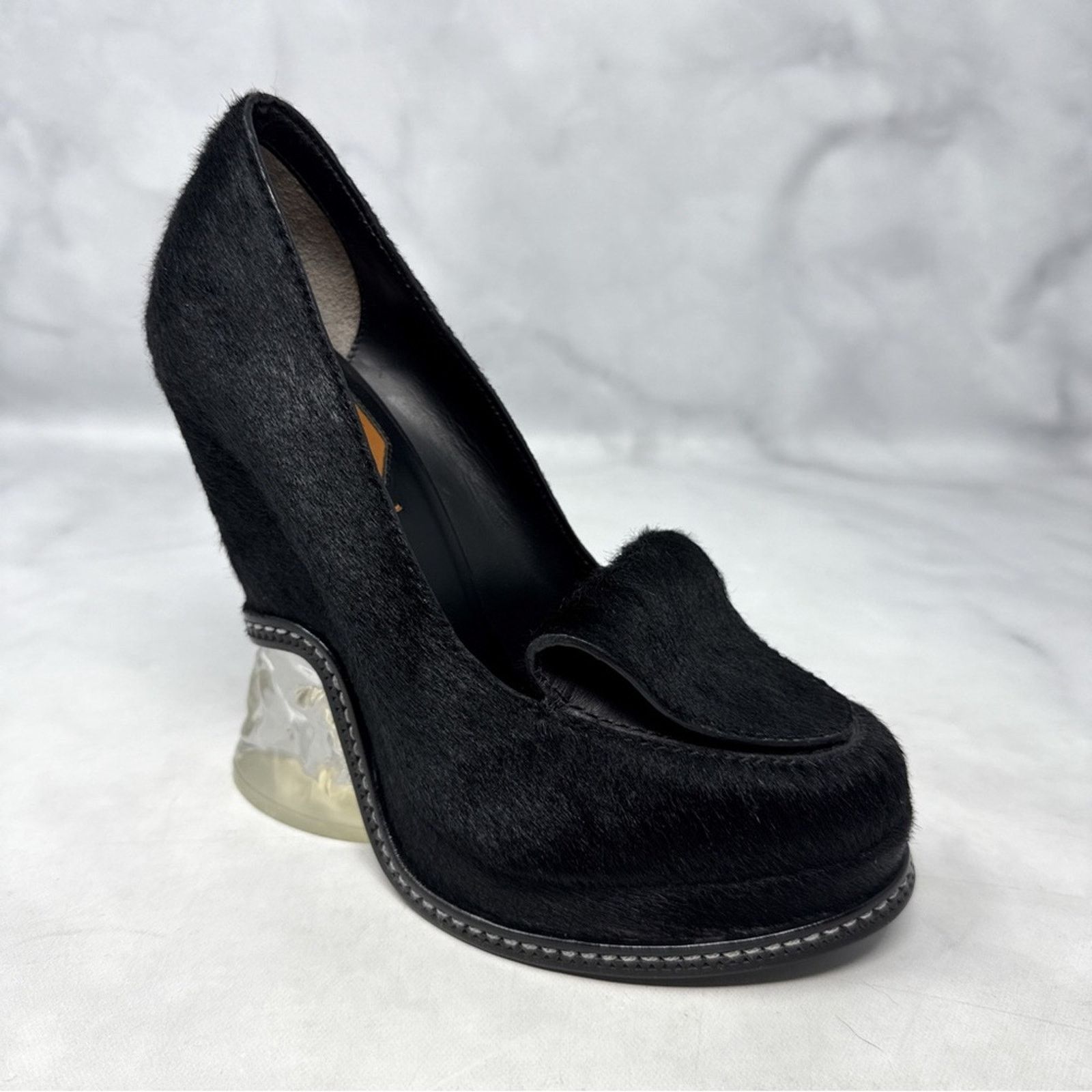 Fendi FENDI Ice Heel Calf Hair Leather Platform Wedge Pump Gothic Size US 6 / IT 36 - 2 Thumbnail