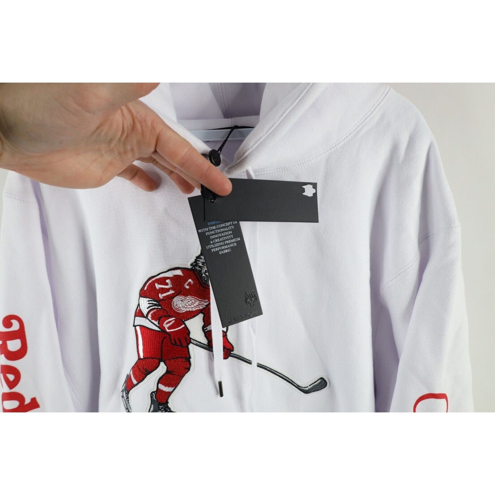 Vintage New Greyson x Detroit Red Wings Hockey Larkin Hoodie White Size US XXL / EU 58 / 5 - 8 Thumbnail
