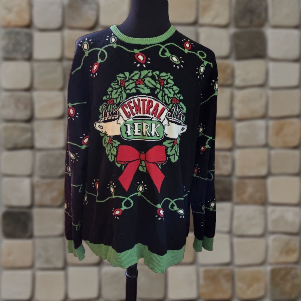 Vintage VINTAGE FRIENDS Ugly Christmas Sweater Adult XXL CENTRAL PERK Festive Fun Wreath Lights Size XXL / US 16-18 / IT 52-54 - 1 Thumbnail