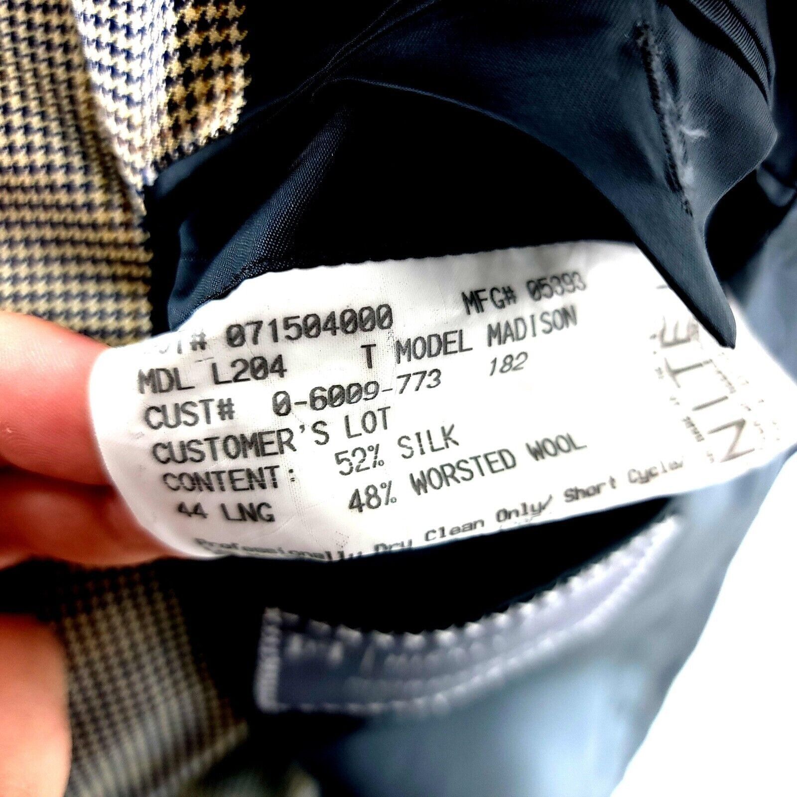 Hickey Freeman Hickey Freeman Silk Worsted Wool 2 Button Sport Coat 42L Blu Size 42L - 8 Thumbnail