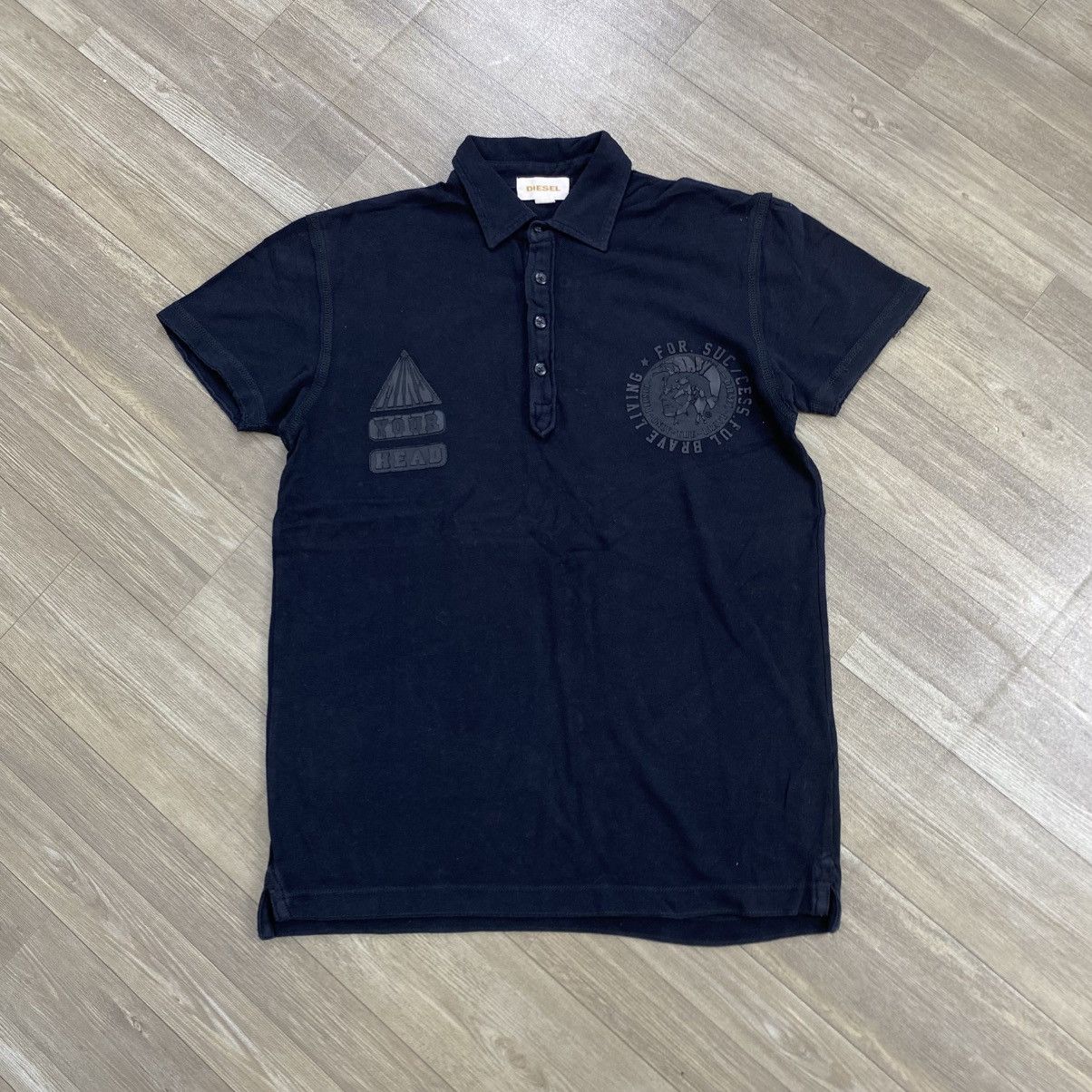 2000s Diesel Your Head 78 Big Logo Polo Shirt Luxury Y2k