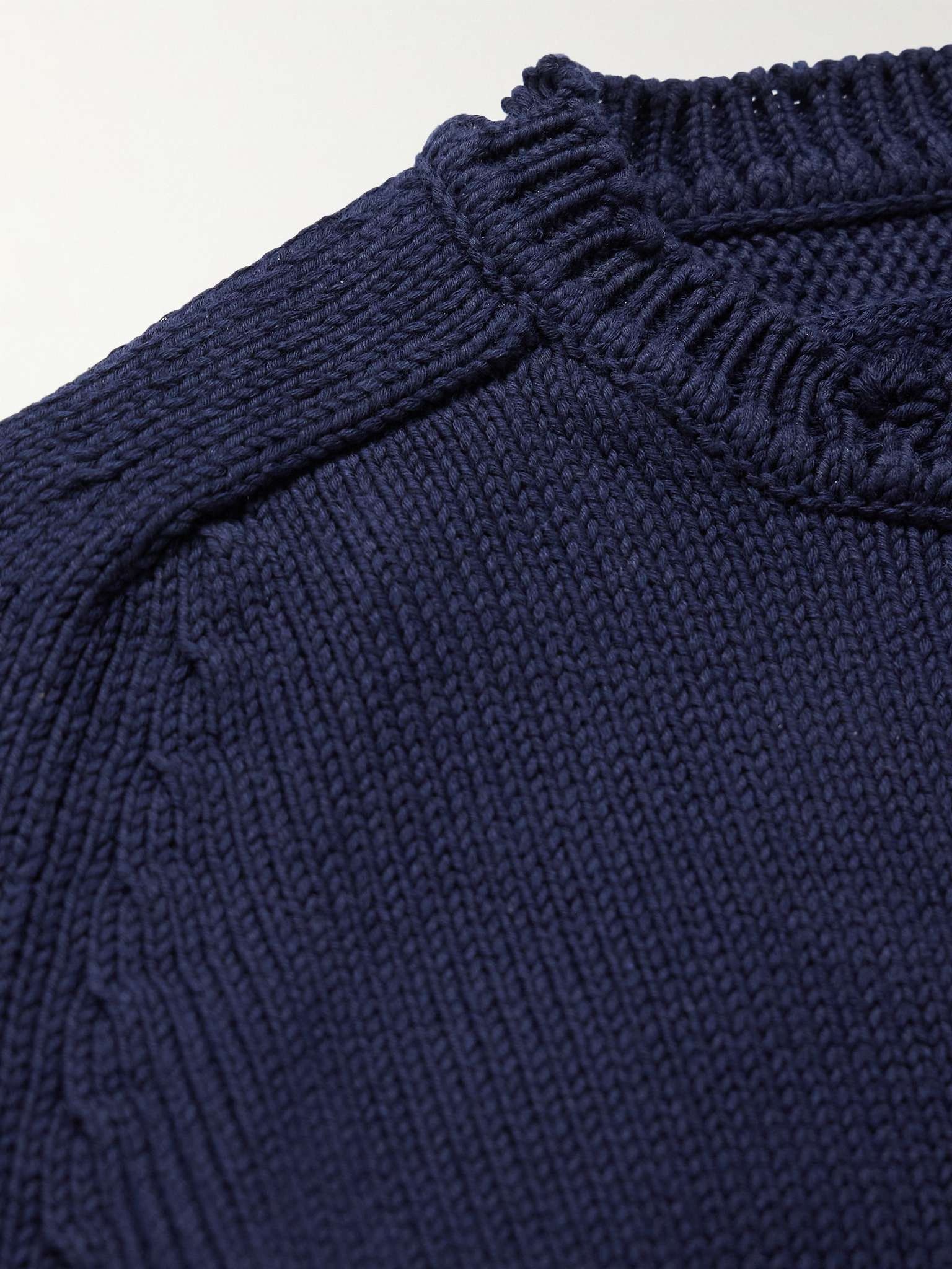 Saint Laurent Paris o1s1wg110325 604798 Destroyed Knit Sweater in Blue Size US S / EU 44-46 / 1 - 4 Thumbnail