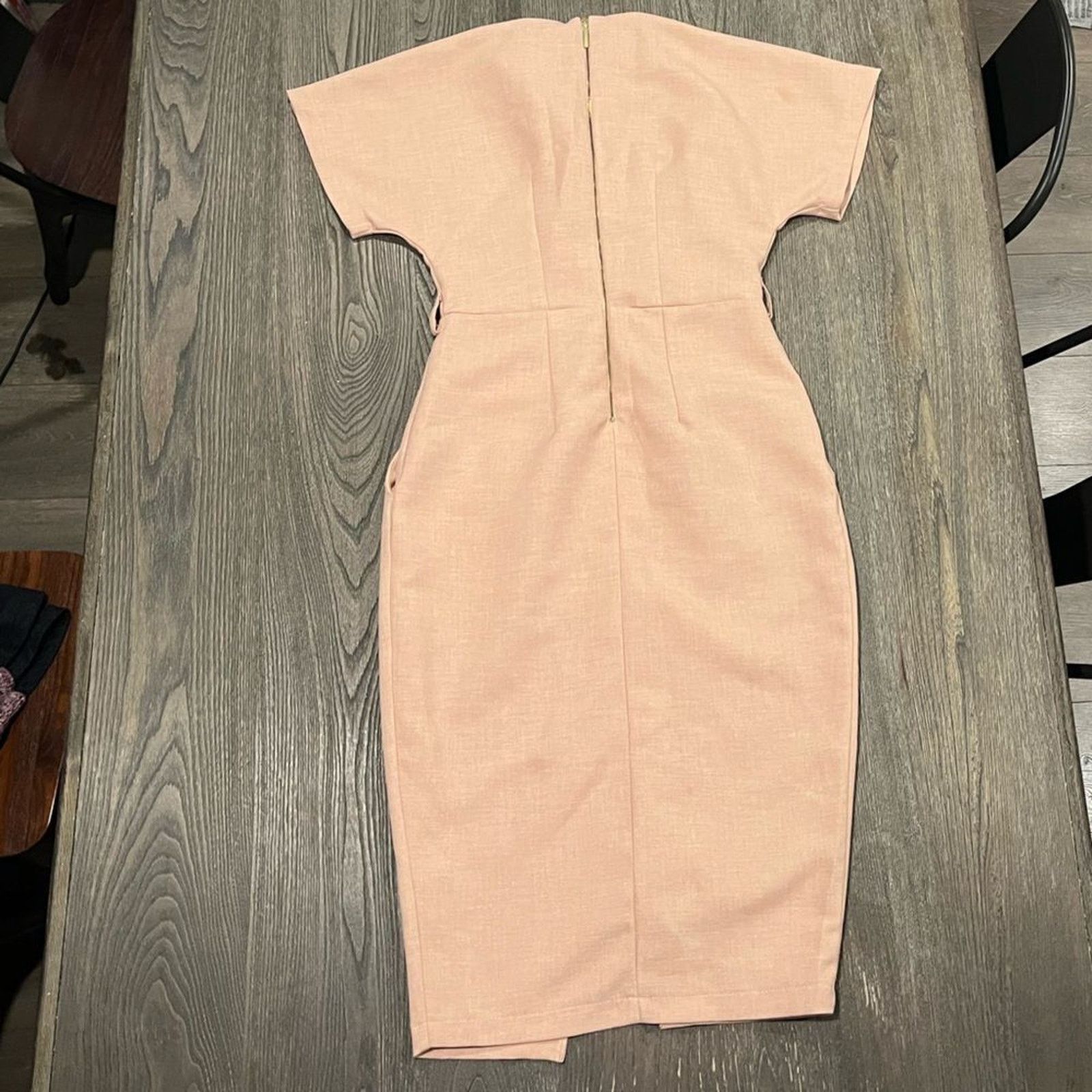 Closet London Closet London Peach Beige Short Dolman Sleeve Midi Dress 6 Size M / US 6-8 / IT 42-44 - 9 Thumbnail