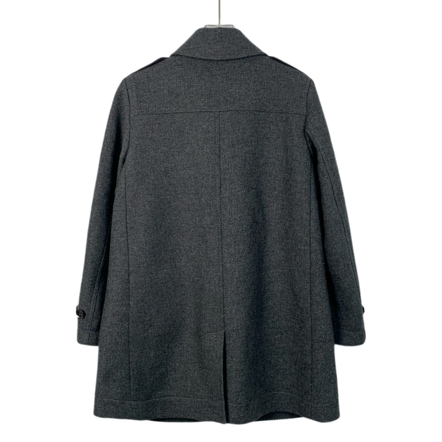 Burberry Burberry Brit Black-Grey Wool Shawl Collar Coat (Size 40/M) Size M / US 6-8 / IT 42-44 - 6 Thumbnail