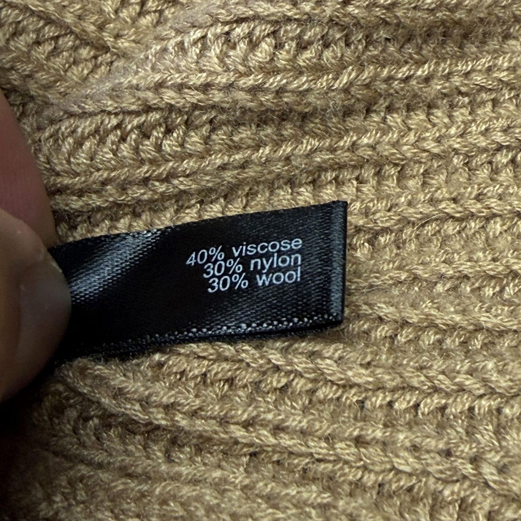 Vintage The Limited Sweater Cape Womens One Size Beige Viscose Nylon Wool Knit Poncho Size ONE SIZE - 7 Thumbnail