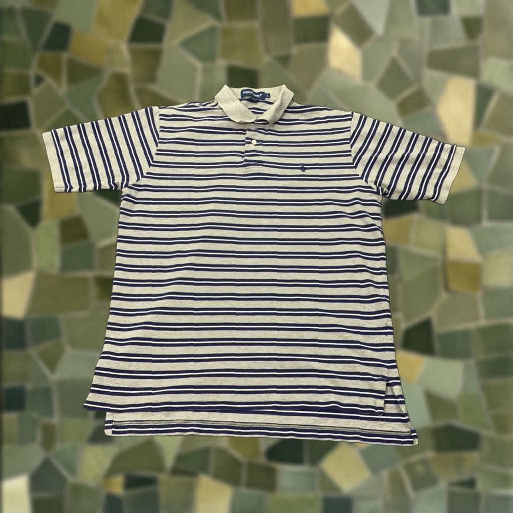 Polo Ralph Lauren Polo Ralph Lauren Shirt Mens Large Gray Blue Striped Pony Preppy Polo Shirt Mens Large Gray Blue Striped Pony Preppy Size US L / EU 52-54 / 3 - 1 Thumbnail