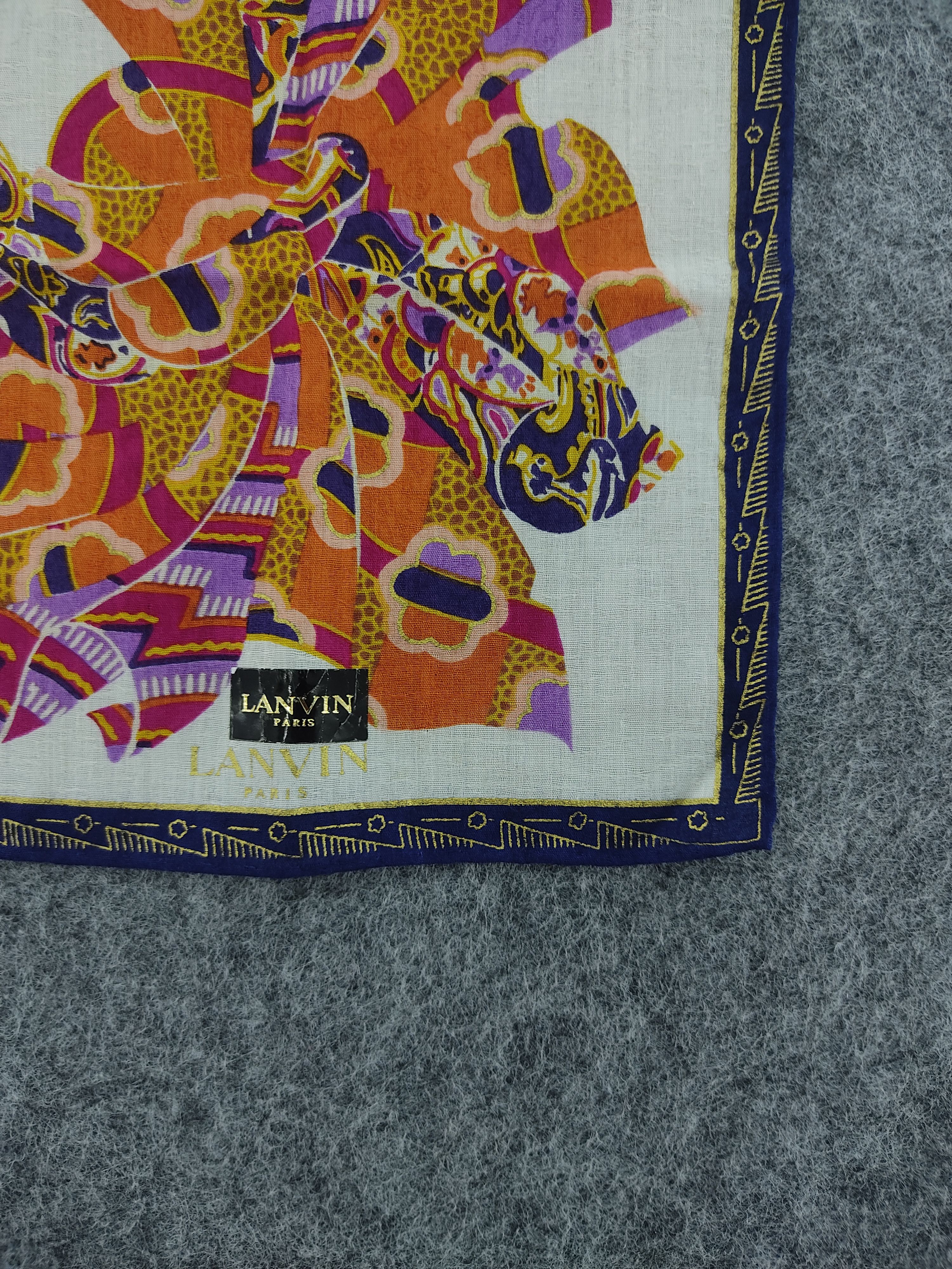 Lanvin Vintage Lanvin Handkerchief Neckerchief Bandana H113D Size ONE SIZE - 4 Thumbnail