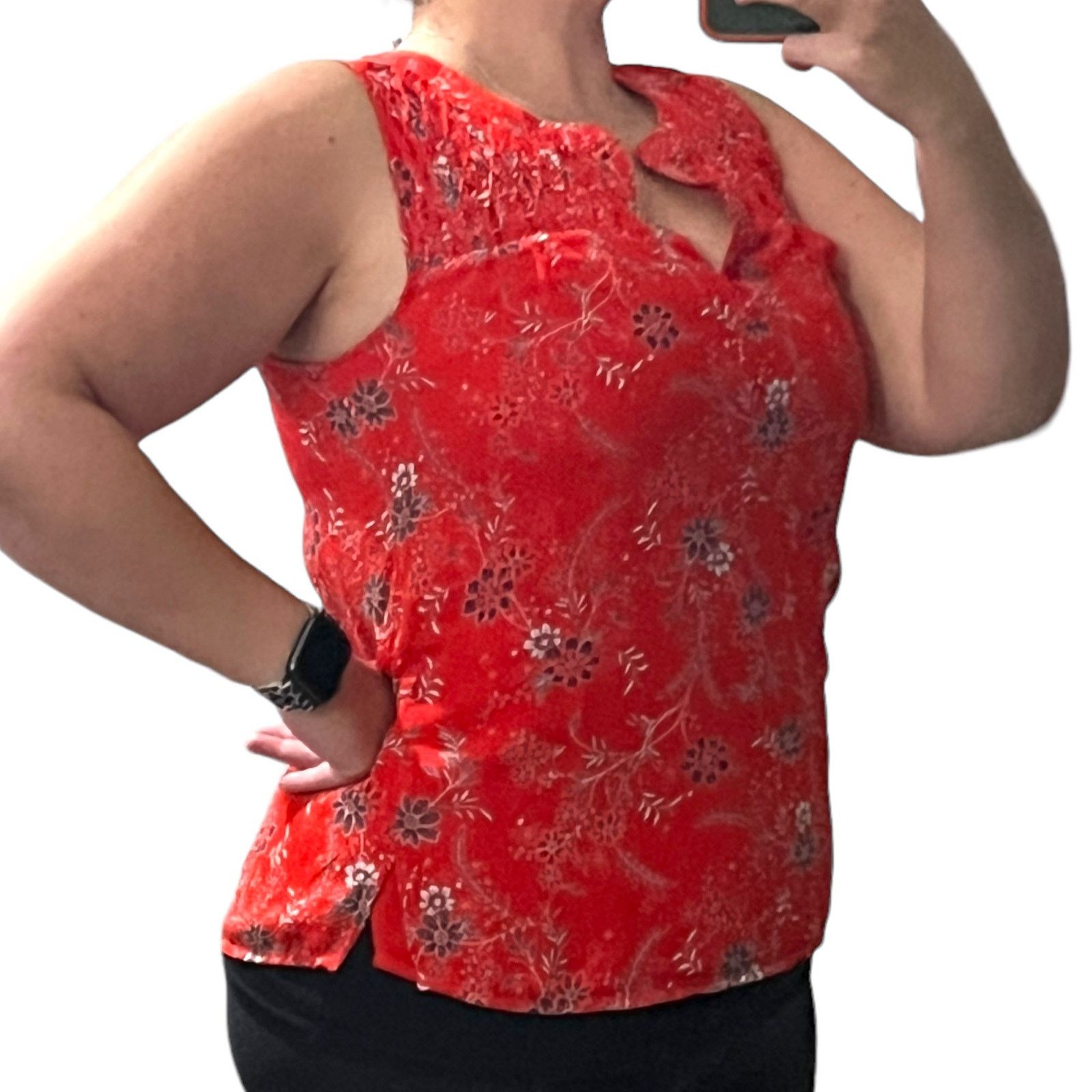 Other Carin Smocked Bib Blouse - Stitch Fix Split Neck Sleeveless Size S / US 4 / IT 40 - 7 Thumbnail