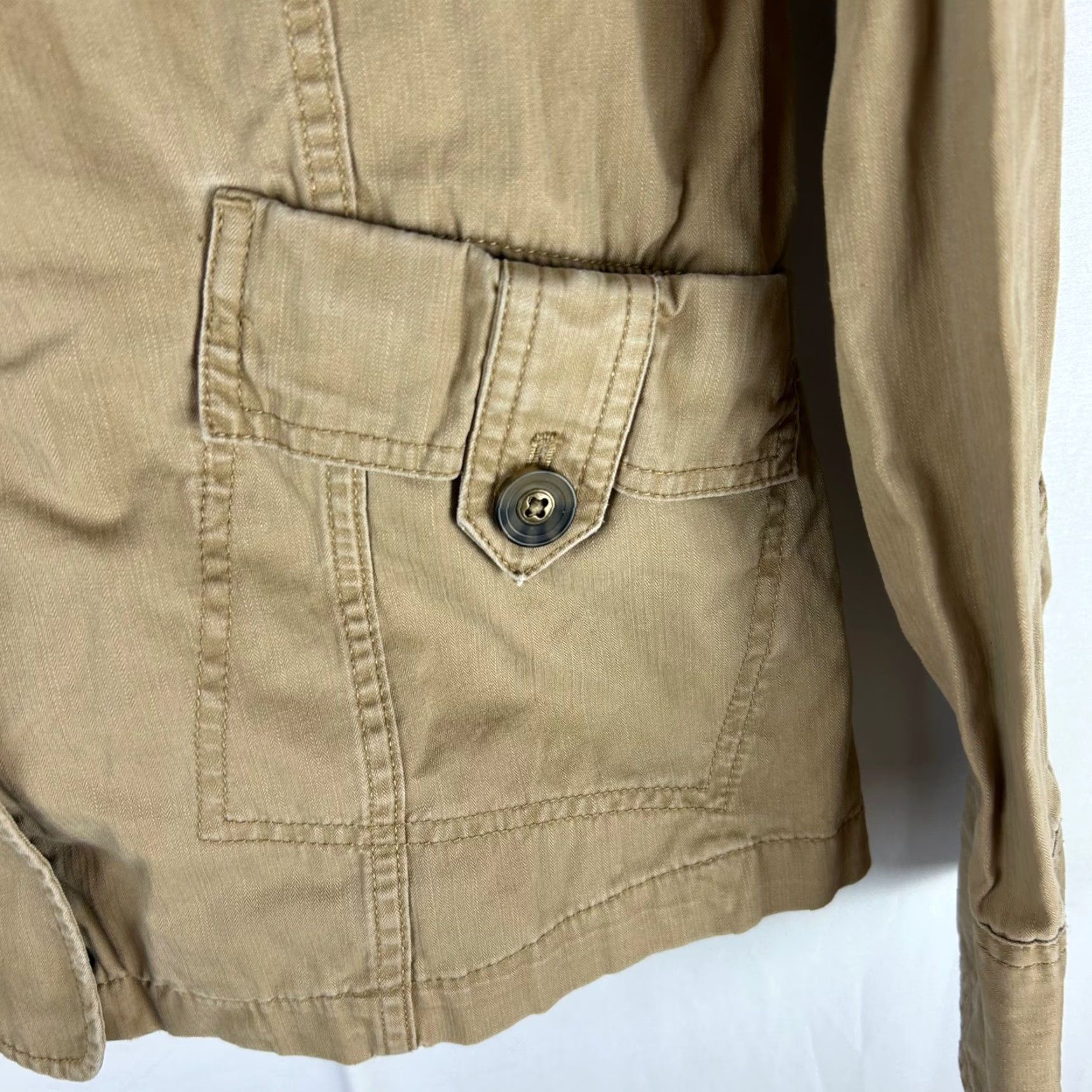 Eddie Bauer Eddie Bauer Womens Utility Jacket Tan 100% Cotton Zip Front Pockets Casual Outdoor Everyday Layering Size L Beige Size L / US 10 / IT 46 - 5 Thumbnail