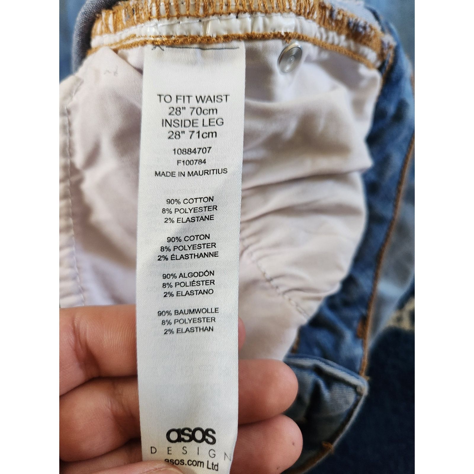 Asos Asos Design No Back Pocket Women's Light Wash Denim Jeans-28 Size 28" / US 6 / IT 42 - 5 Thumbnail