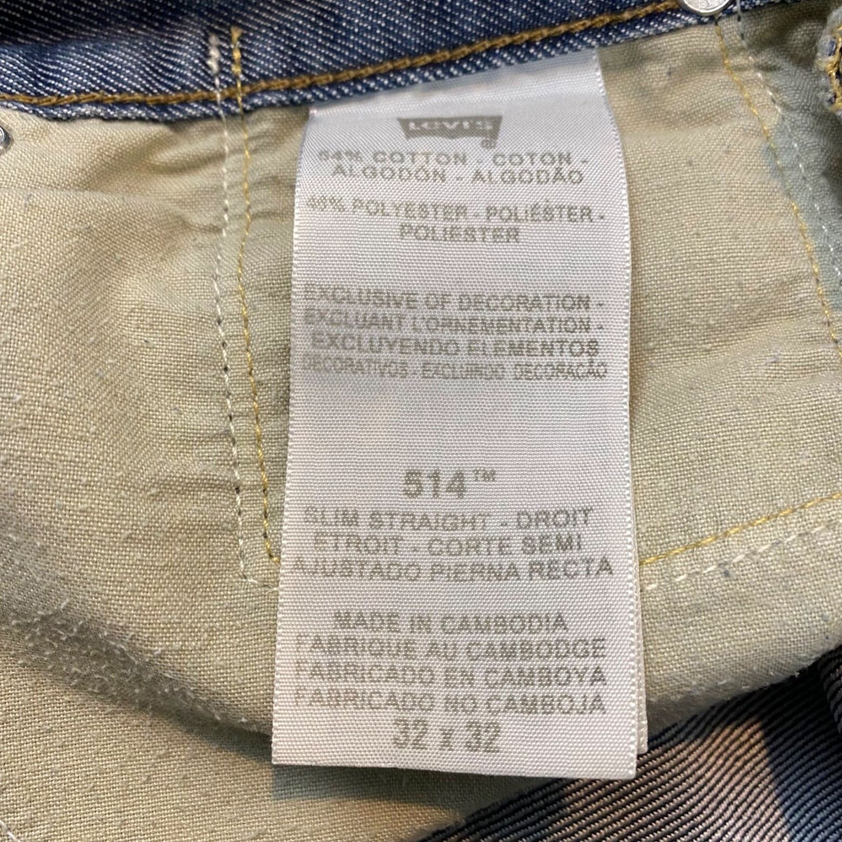 Levi's LEVI STRAUSS 514 Jeans Mens 32x32 Slim Straight Blue Light Wash Denim Pants Size US 32 / EU 48 - 2 Thumbnail