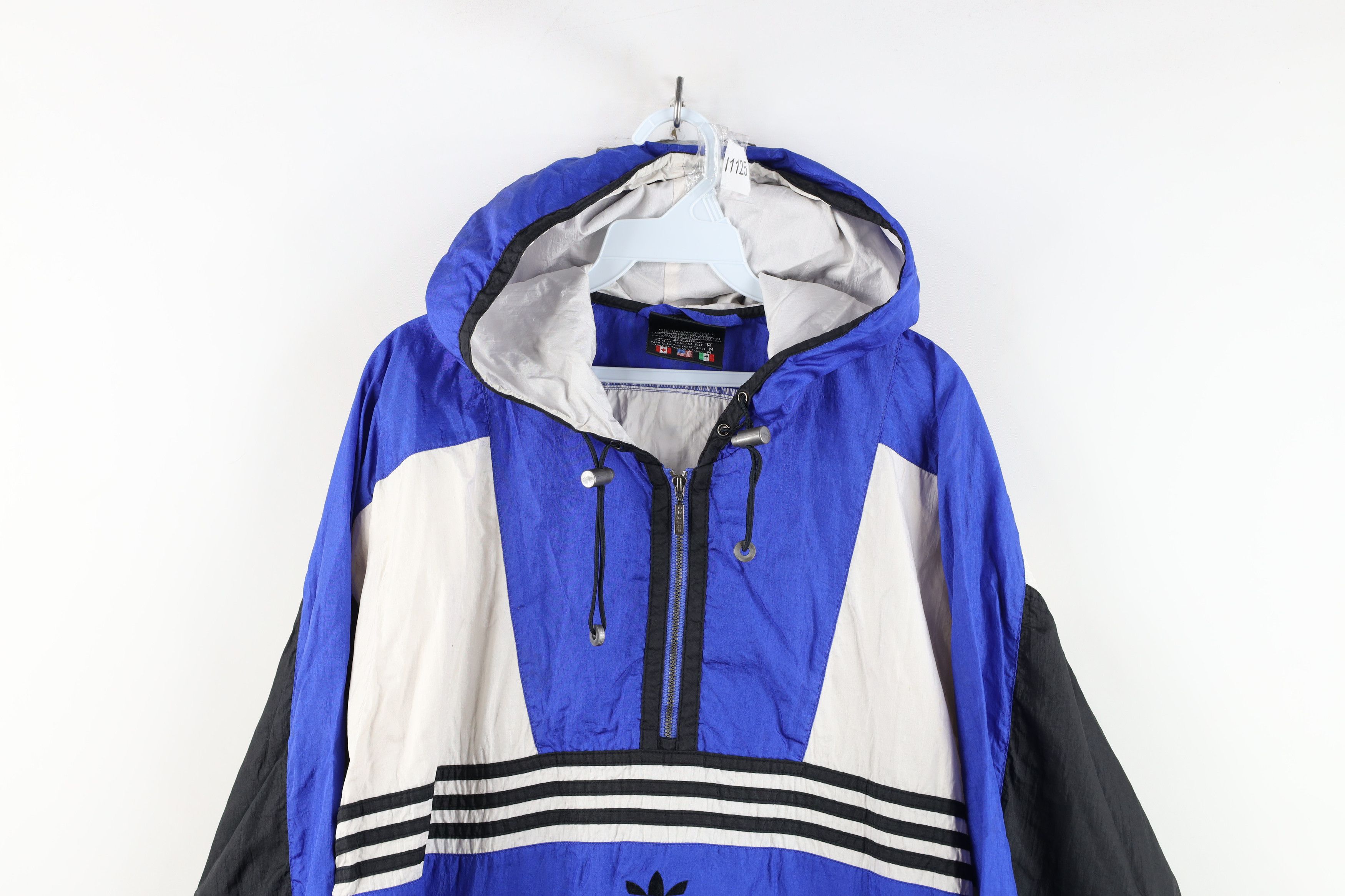 Adidas Vintage 90s Adidas Striped Hooded Anorak Windbreaker Jacket Size US M / EU 48-50 / 2 - 2 Thumbnail