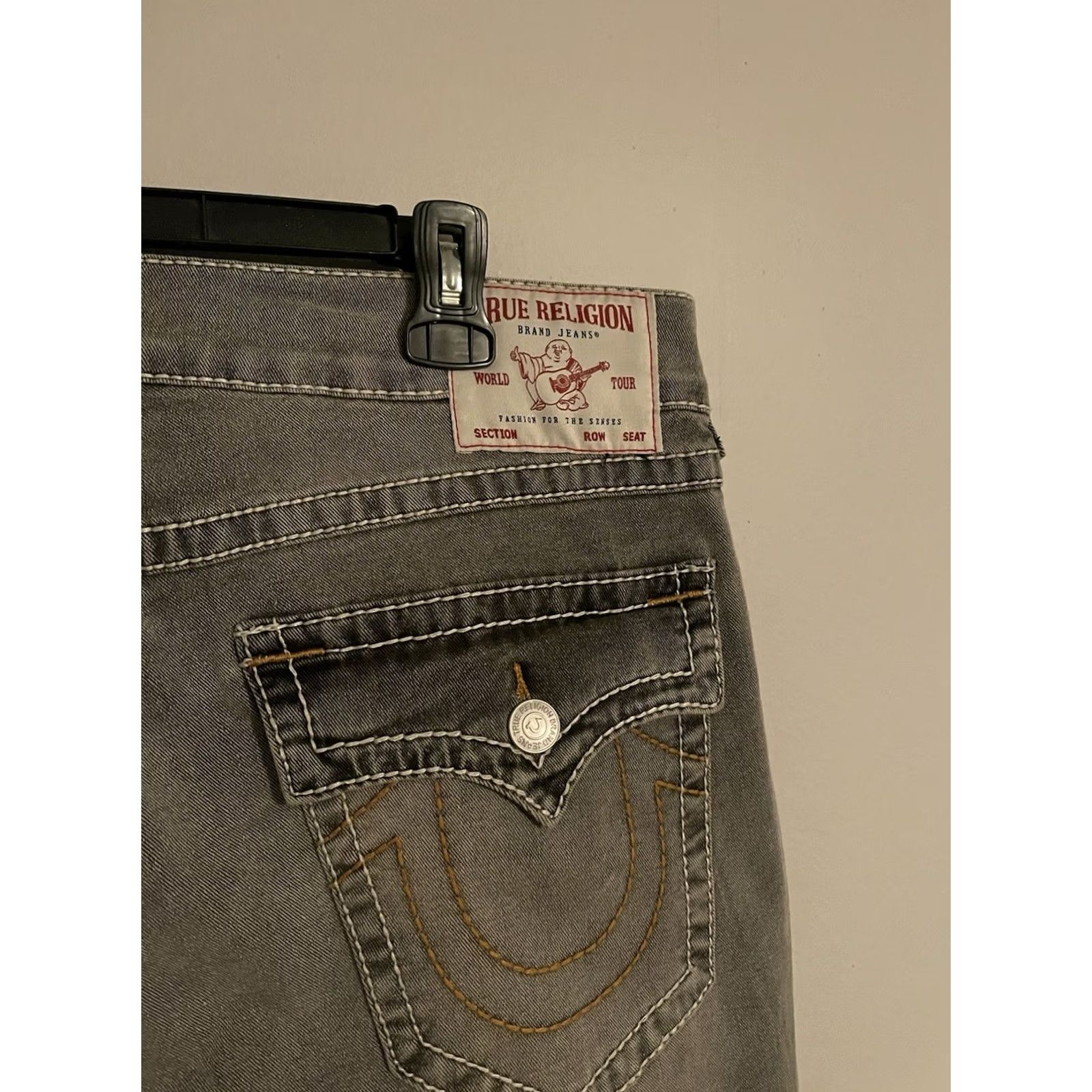 True Religion True Religion Rocco Skinny Jeans Grey Crisp Wash Men's 36 Big T Flap Relaxed Size US 36 / EU 52 - 6 Thumbnail