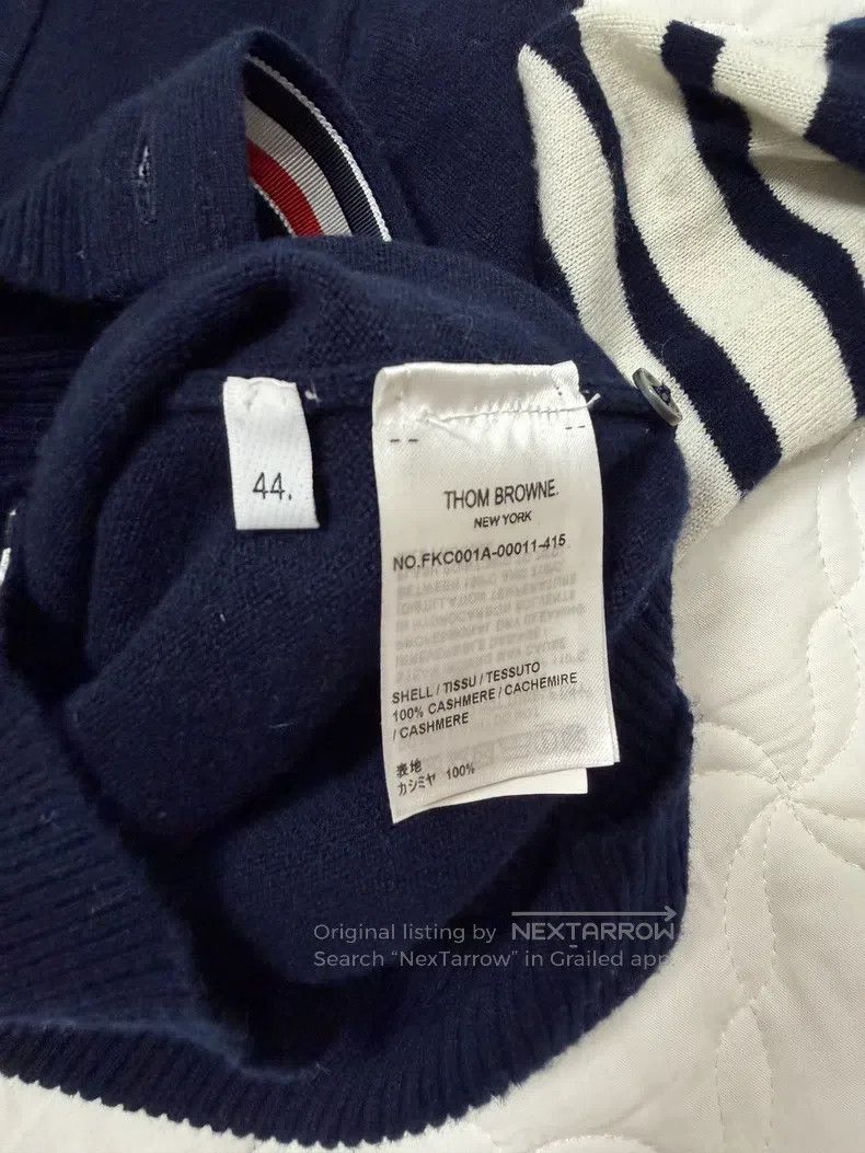 Other Thom Browne Blue grey cashmere cardigan sweater Size M / US 6-8 / IT 42-44 - 3 Thumbnail