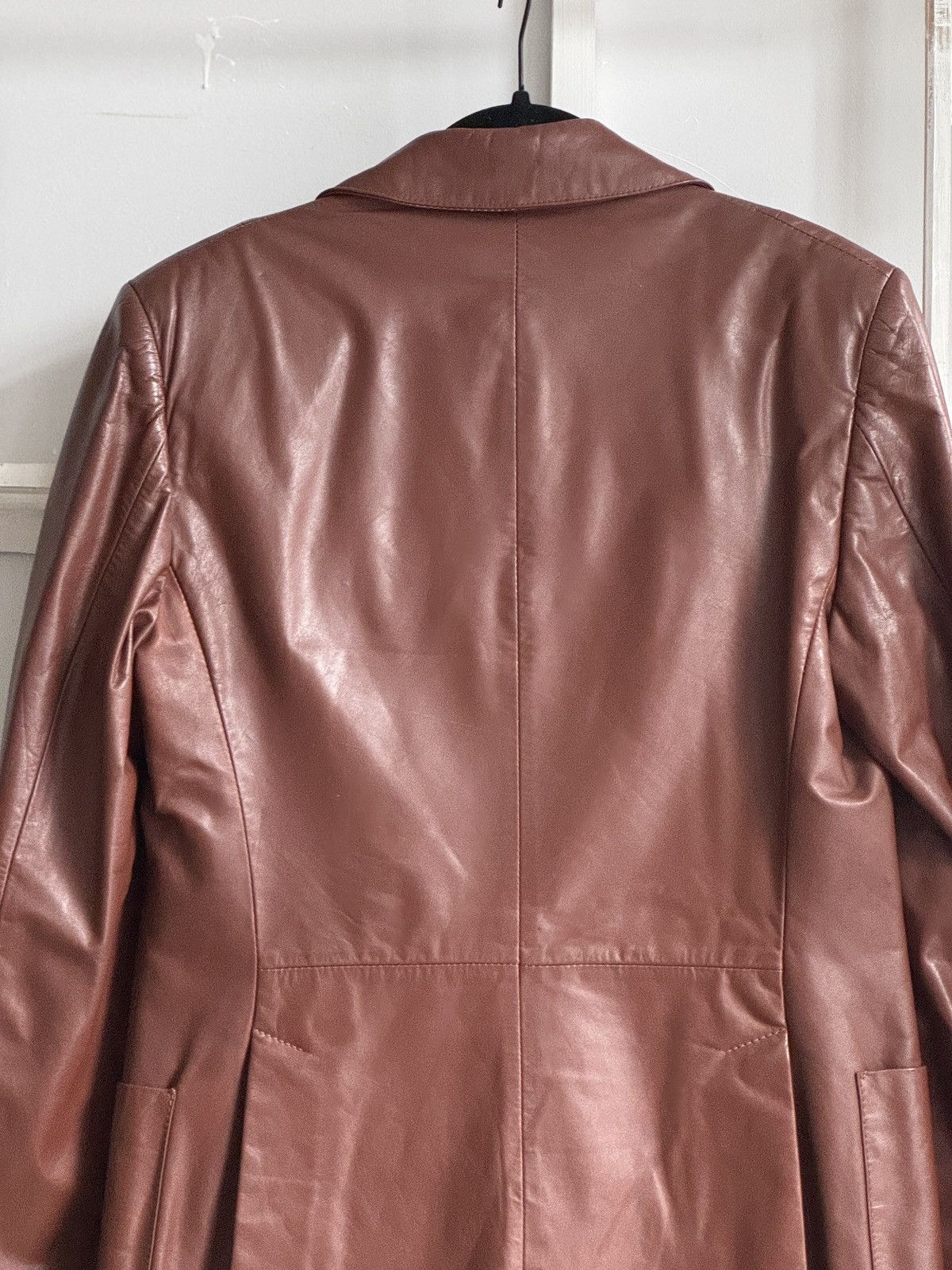 Yves Saint Laurent Yves Saint Laurent Vintage Leather Blazer Size S / US 4 / IT 40 - 8 Thumbnail