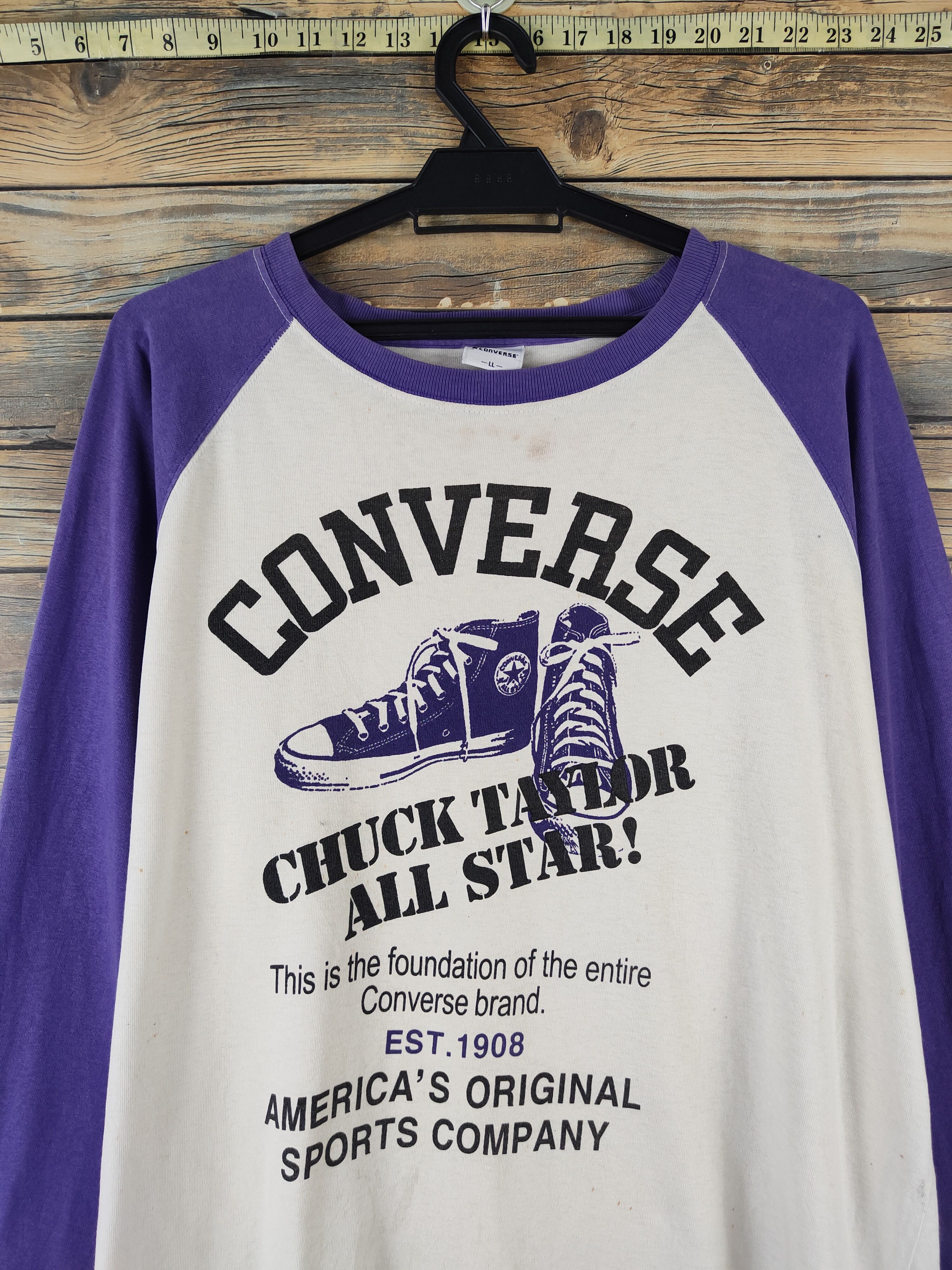 Converse DL Converse Purple White Long Sleeve T-shirts #1396 Size US L / EU 52-54 / 3 - 2 Thumbnail