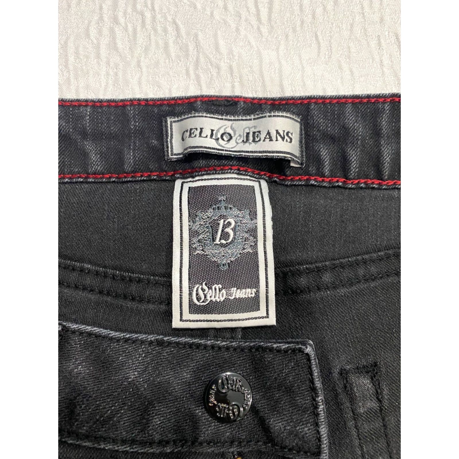 Denime Cello Jeans Slim Denim 13 Black Juniors Womens Jeans Straight Stretch 5-Pocket Design Inseam 31 in Modern Denim Size 34" / US 12 / IT 48 - 4 Thumbnail