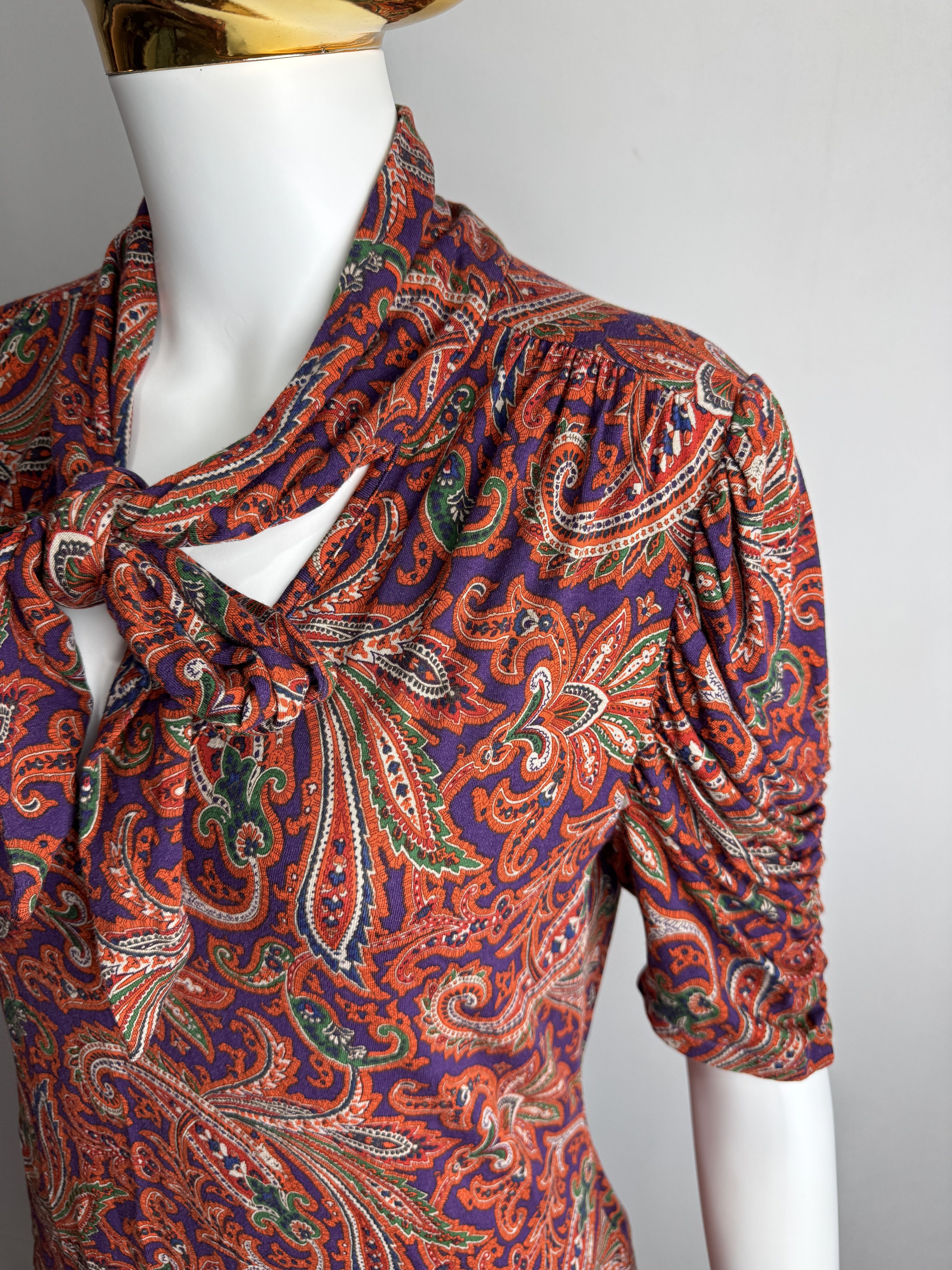 Polo Ralph Lauren × Ralph Lauren RALPH LAUREN women’s paisley viscose blouse Size M / US 6-8 / IT 42-44 - 7 Thumbnail
