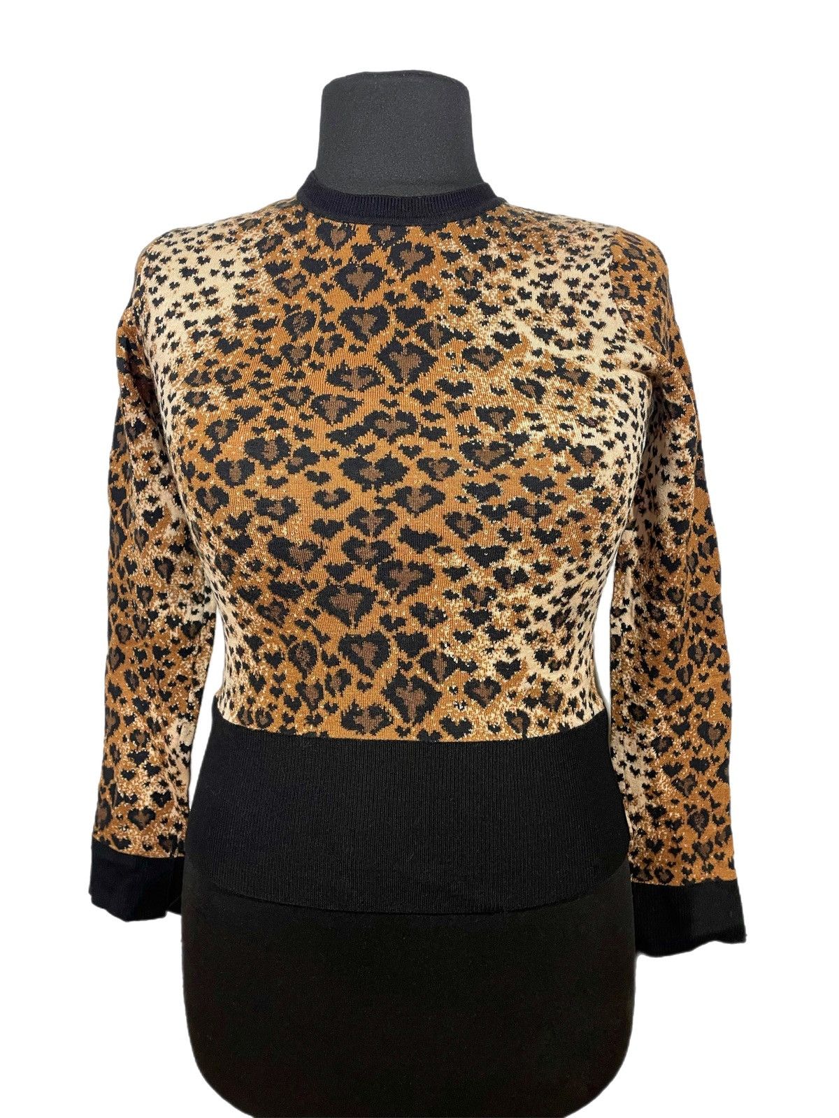Designer × RED Valentino Red Valentino Wool & Silk Leopard Print Sweater Size S Size S / US 4 / IT 40 - 1 Thumbnail