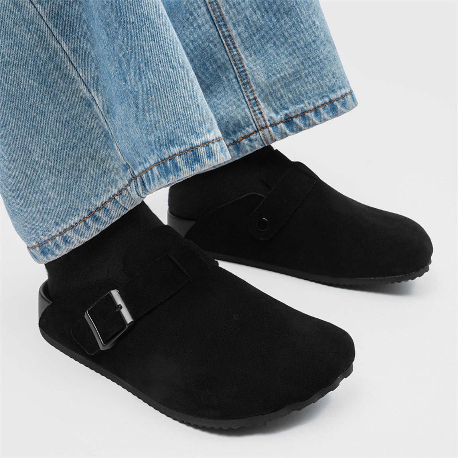 Other Stylish Black Suede Clogs with Buckle Detail Size US 10 / EU 43 - 1 Thumbnail