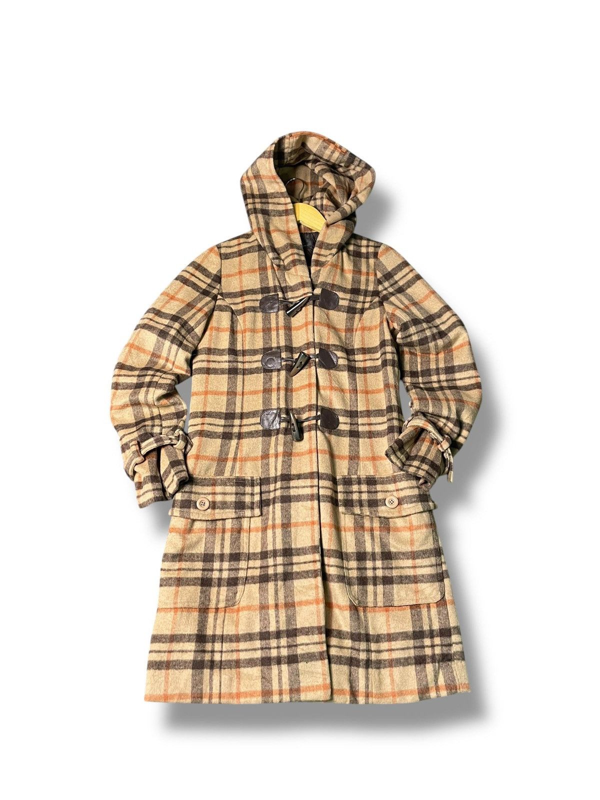 Japanese Brand × Vintage Cloche Checked Wool Duffle Coat (3) Size US XXS / EU 40 - 1 Thumbnail