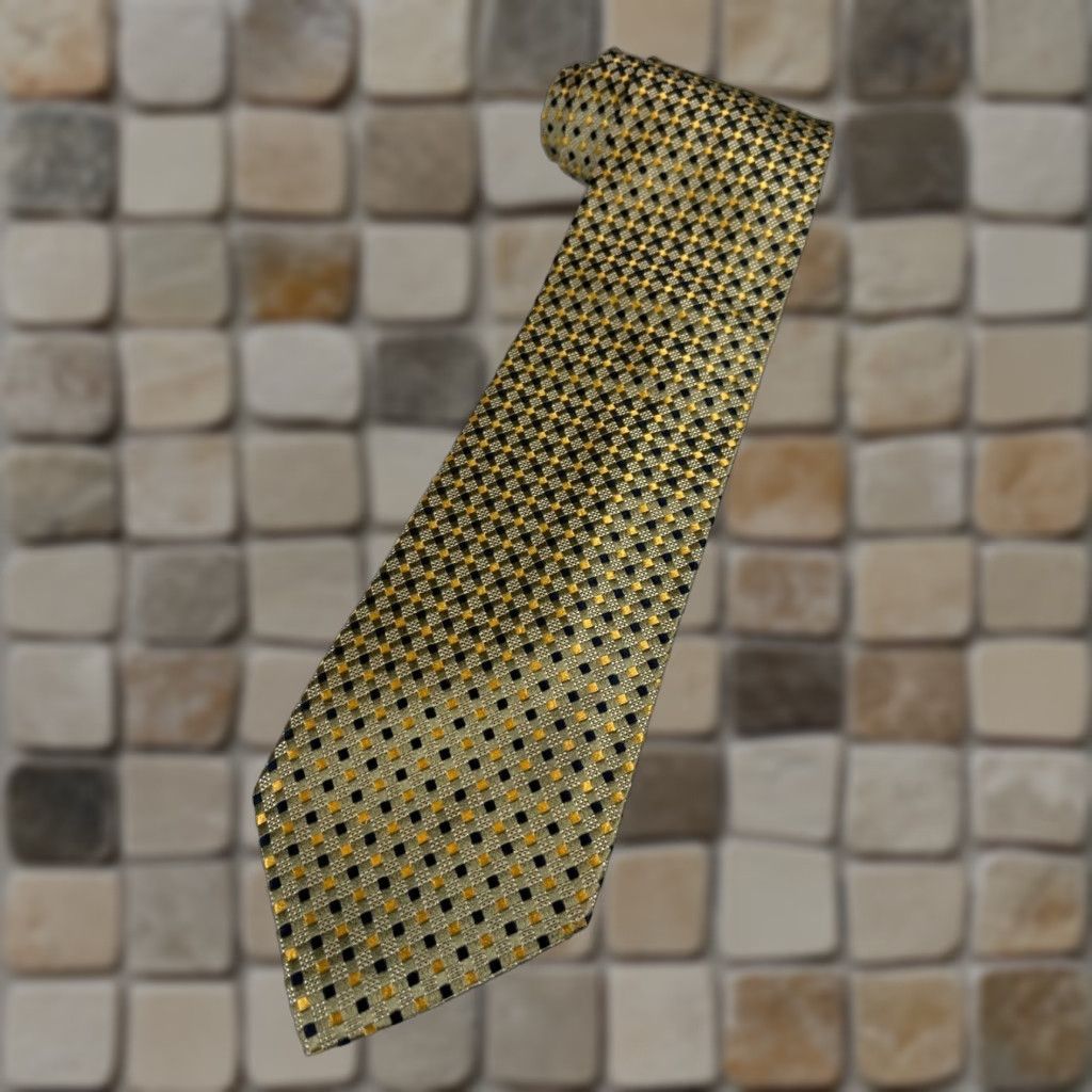 Ermenegildo Zegna VINTAGE Ermenegildo Zegna Silk Tie Geometric Men’s Gold Made in Italy 57"-60" Classic 3.75" Wide 100% Silk—Pre-owned in great condition Mens Size ONE SIZE - 1 Thumbnail