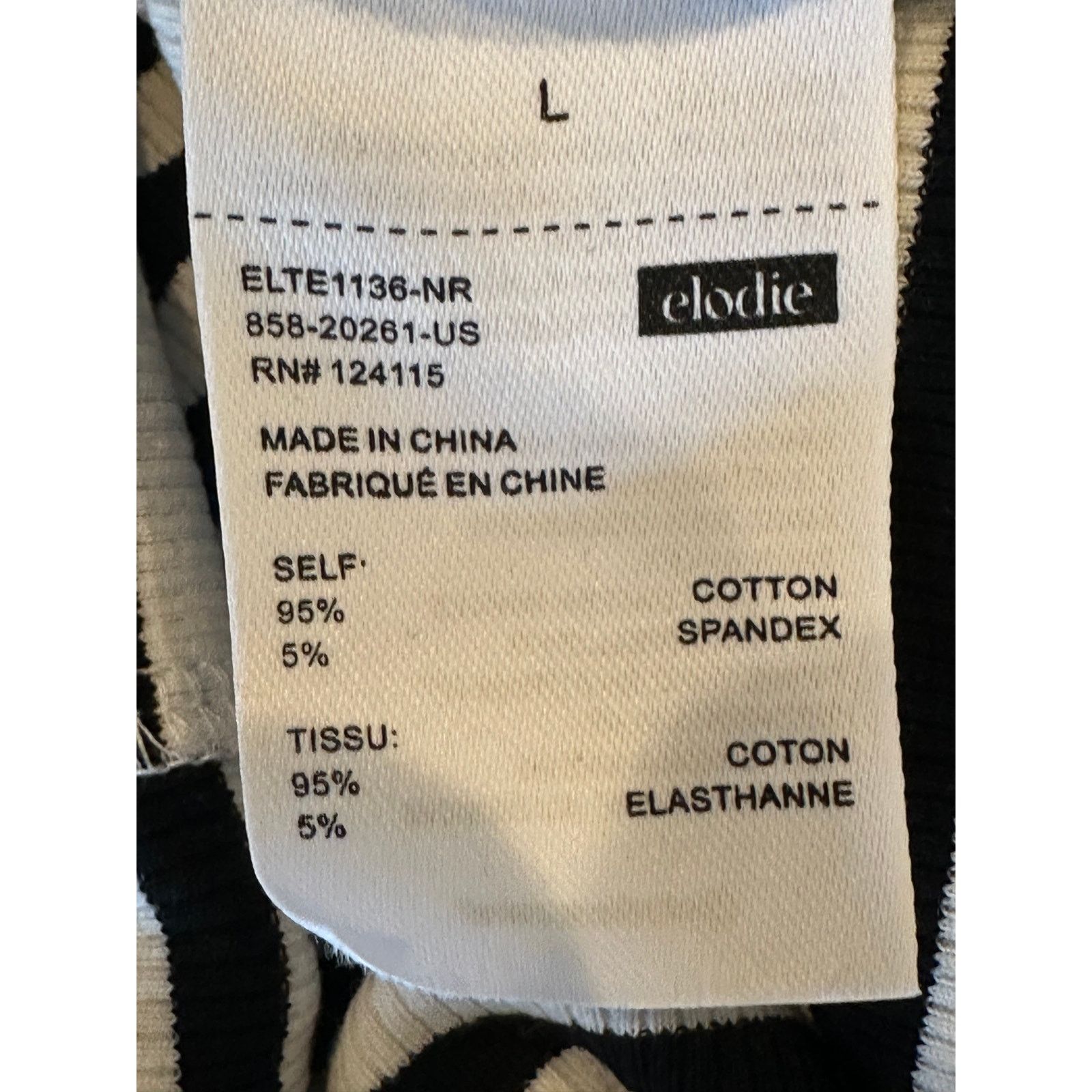 Other Elodie Women's Sleeveless Ribbed Black White Tank Top L NWT Size L / US 10 / IT 46 - 11 Thumbnail