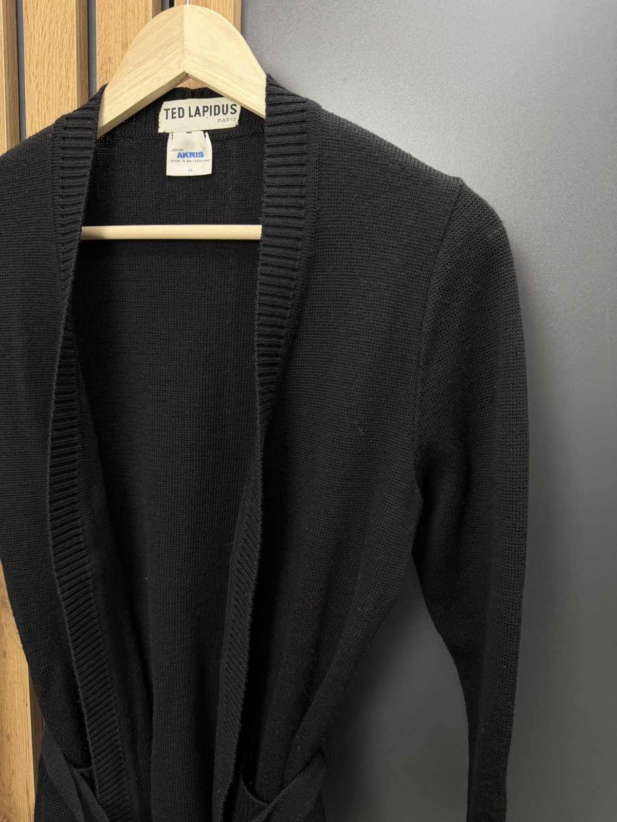 TED LAPIDUS Vintage Ted Lapidus Paris Wool Cardigan Belted Akris Size 44 Size M / US 6-8 / IT 42-44 - 3 Thumbnail