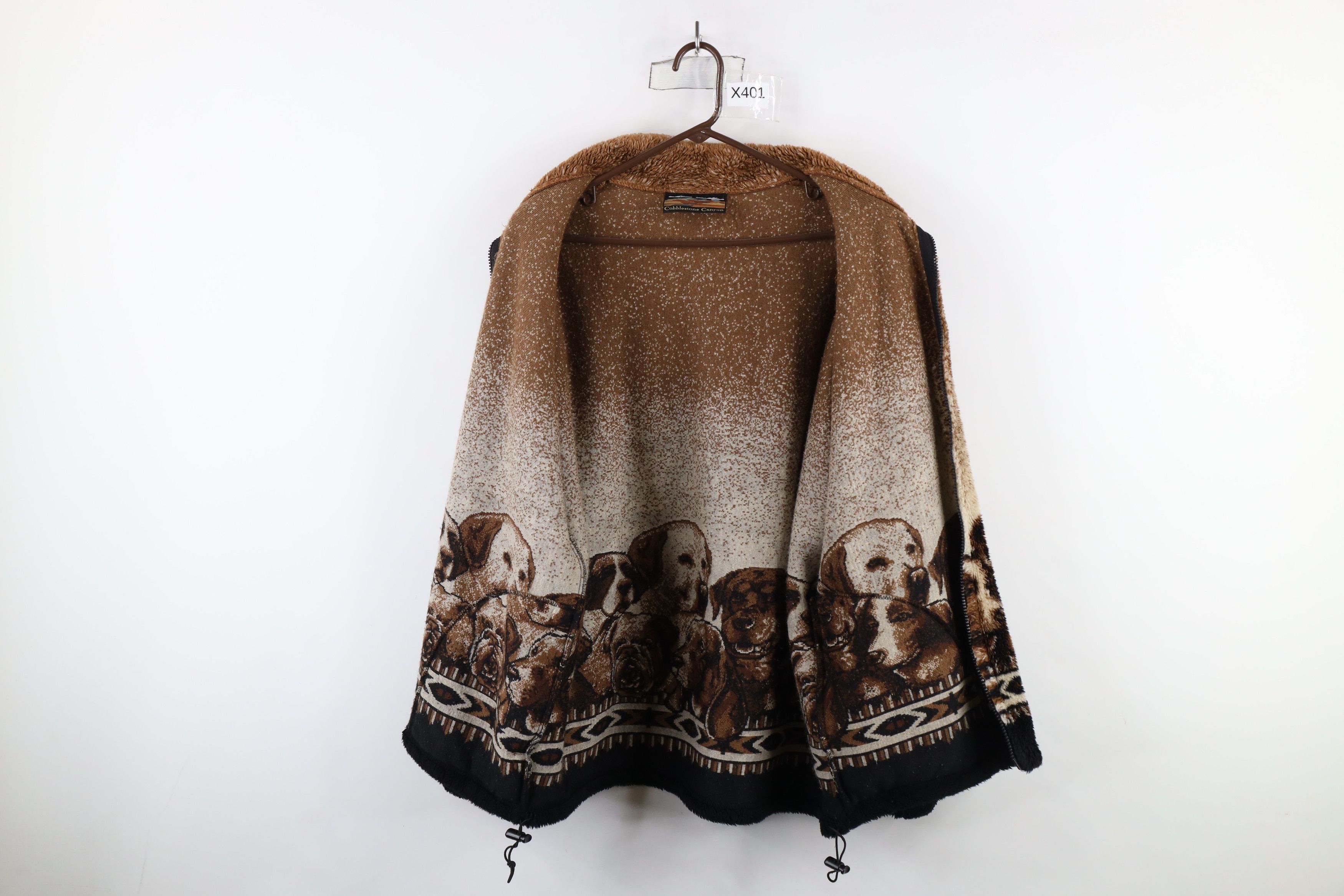 Vintage Vintage 90s Streetwear Over Print Deep Pile Fleece Jacket Size US XL / EU 56 / 4 - 12 Thumbnail