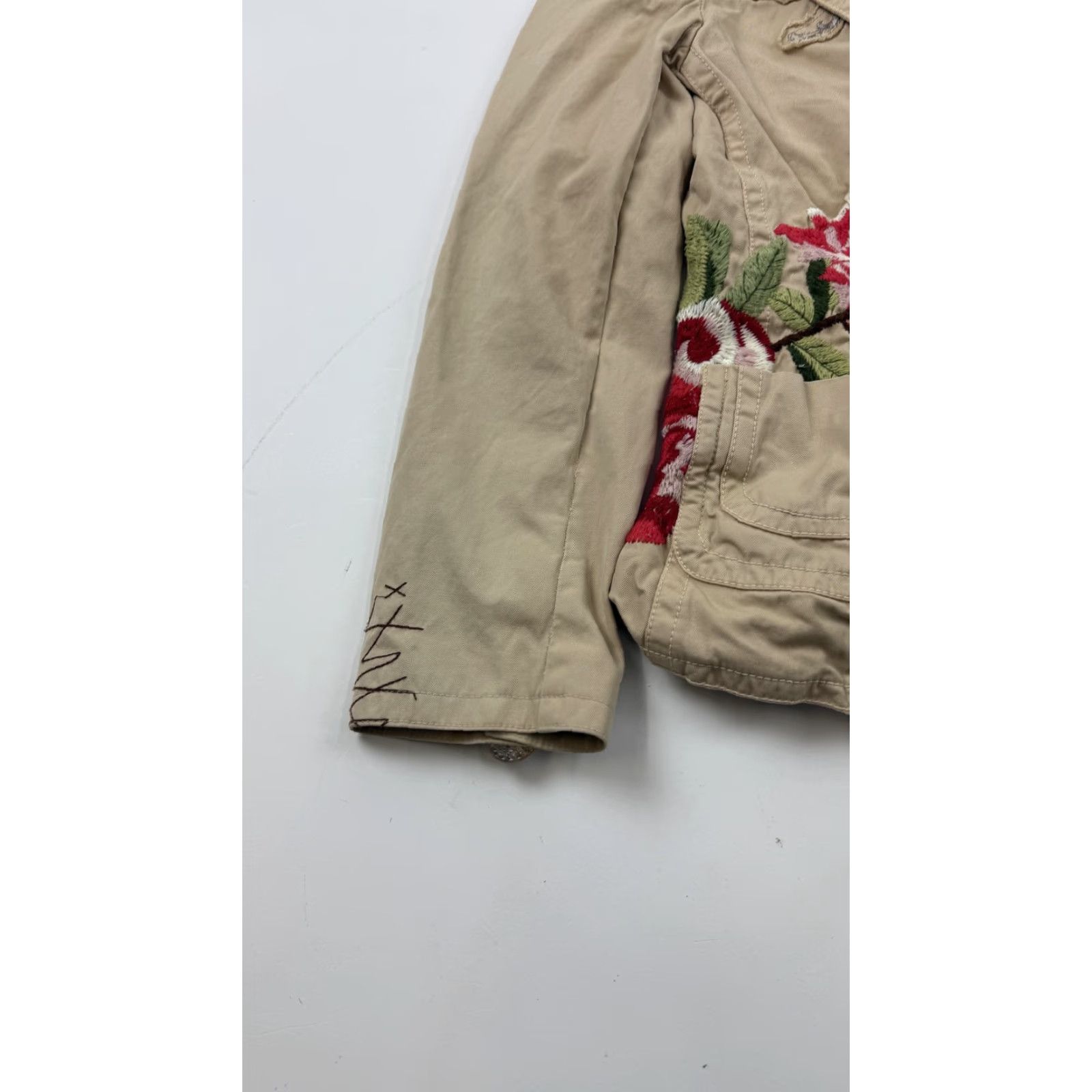 Johnny Was Johnny Was Blazer Womens XS Khaki Embroidered Floral Boho JW Los Angeles Size XS / US 0-2 / IT 36-38 - 2 Thumbnail