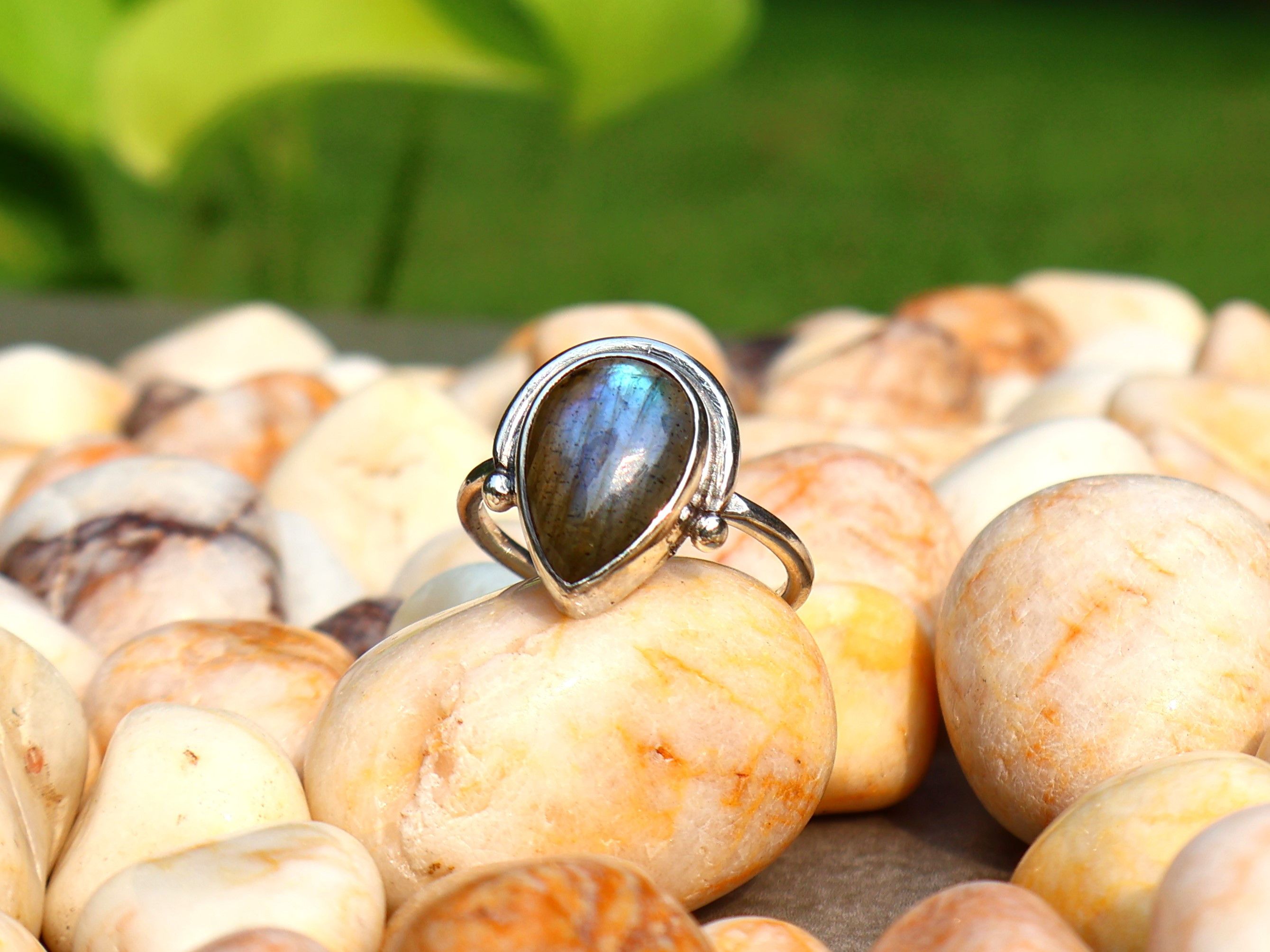 Handmade Natural Labradorite Ring, Handmade Ring, 925 Sterling Silver Size ONE SIZE - 3 Thumbnail