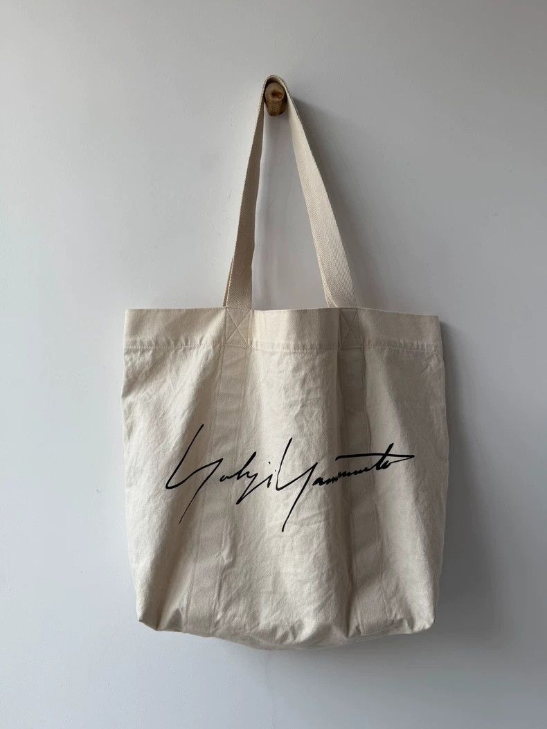 Yohji Yamamoto Canvas Tote Bag For Summer in Beige, Men's