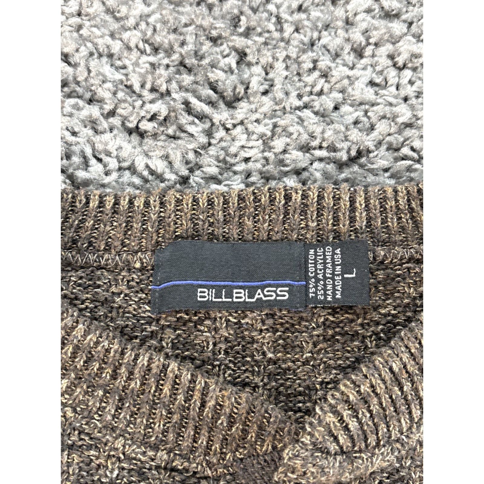 Bill Blass VINTAGE Bill Blass Sweater Mens Large Brown Chunky-Knit Henley Button 90s Kentucky? Size US L / EU 52-54 / 3 - 4 Thumbnail