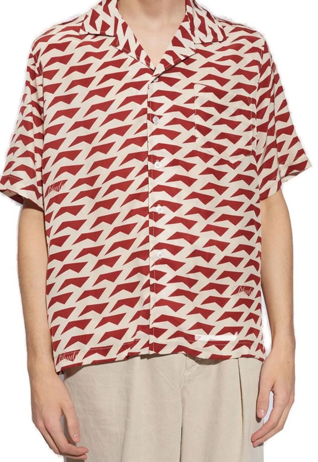 Rhude Rhude geometric-pattern satin twill shirt Size US M / EU 48-50 / 2 - 2 Thumbnail