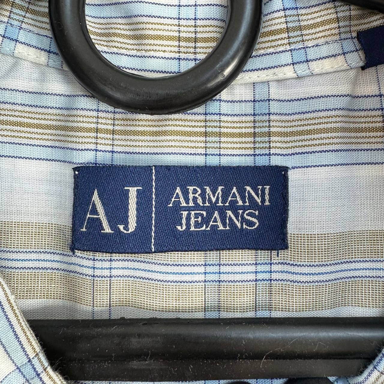 Armani AJ Armani Jeans Short Sleeve Plaid Shirt Beige Check Size L Size US L / EU 52-54 / 3 - 3 Thumbnail
