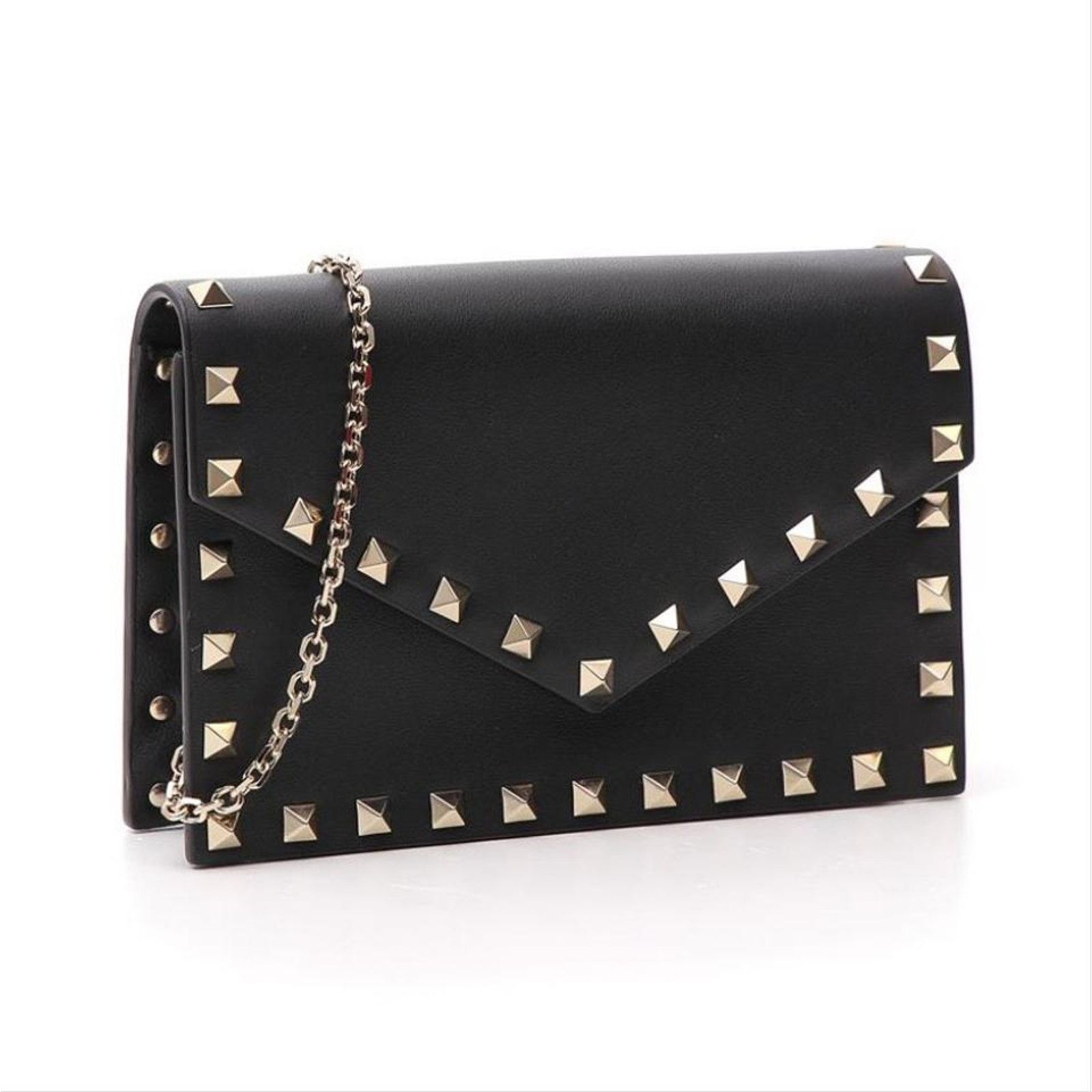 Valentino Valentino Garavani Rockstud envelope leather chain bag Size ONE SIZE - 2 Thumbnail