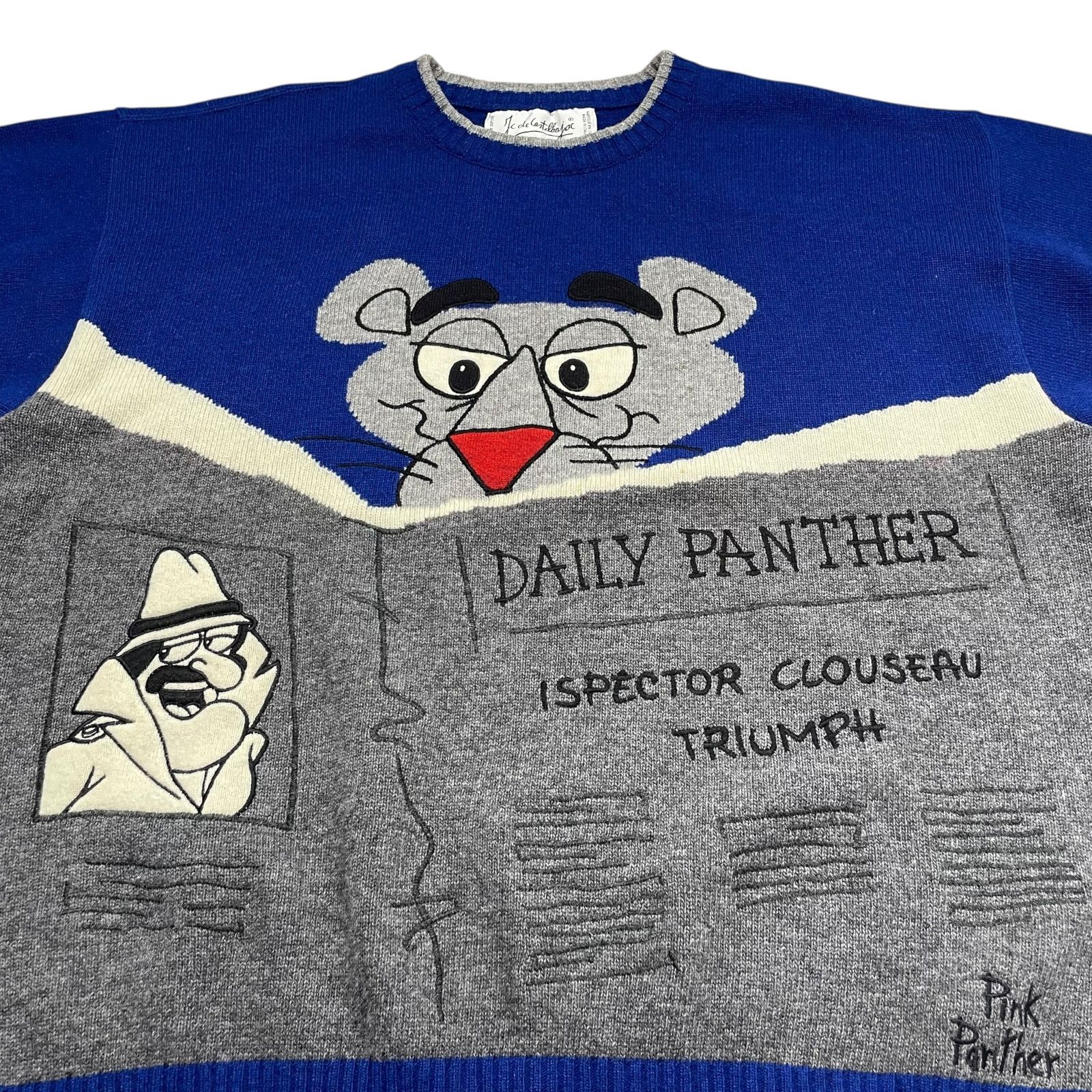 Vintage 90s JC DE CASTELBAJAC PINK PANTHER WOOL BLEND KNIT SWEATER Size US L / EU 52-54 / 3 - 2 Thumbnail