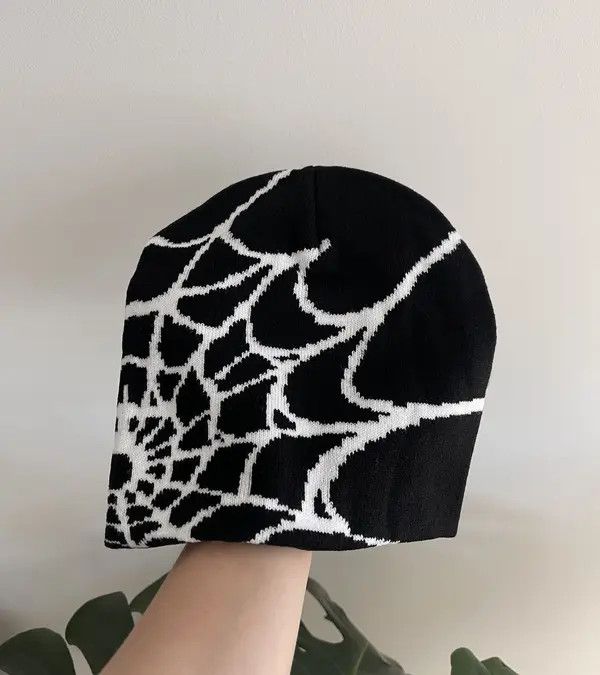 Japanese Brand Masuda x Kaori Y2K Spider Web Beanie Black Size ONE SIZE - 2 Thumbnail