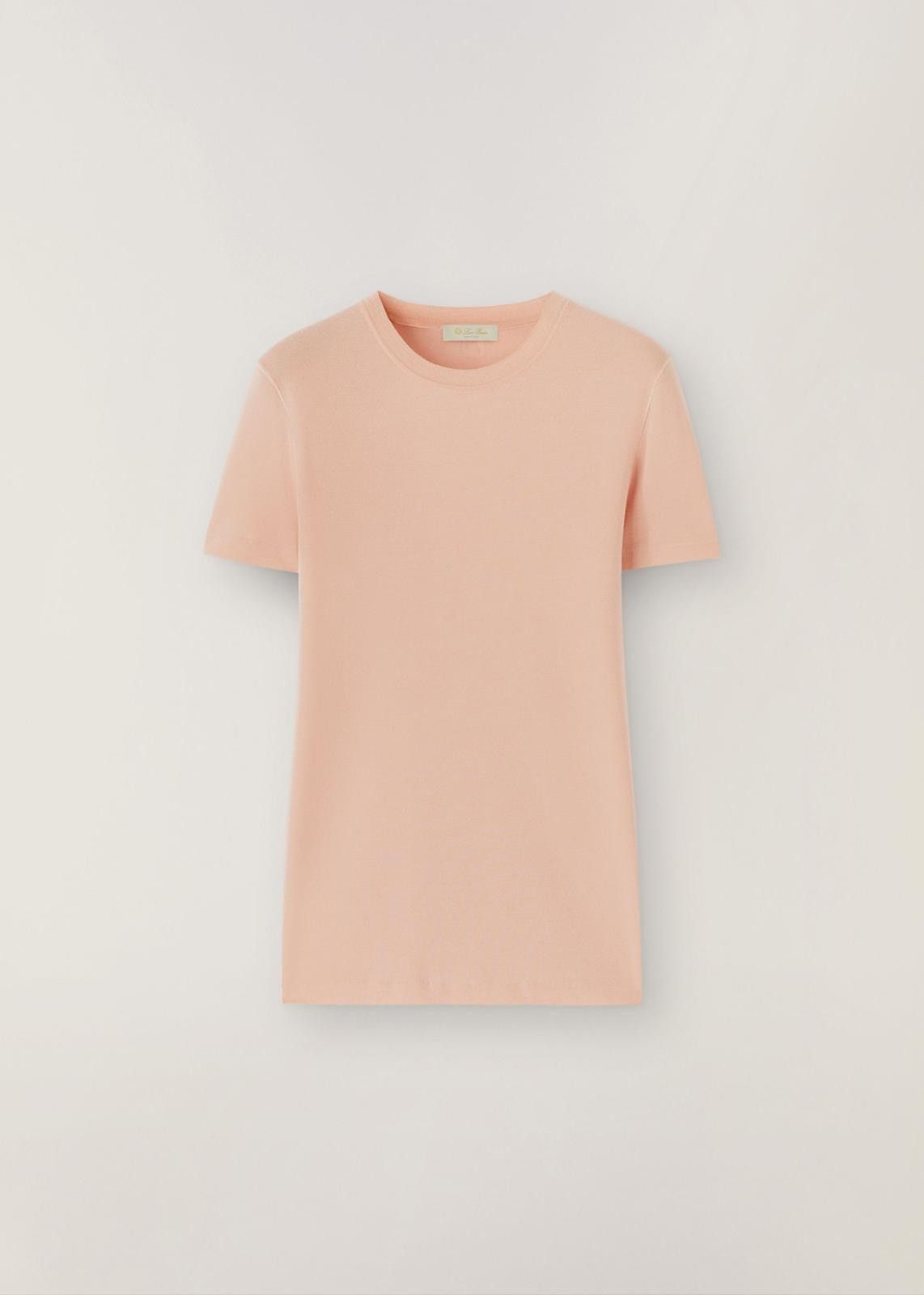 Loro Piana o1srvl11e1024 Cocooning Sedona Short Sleeve T-Shirt in Pink Size XXL / US 16-18 / IT 52-54 - 1 Thumbnail