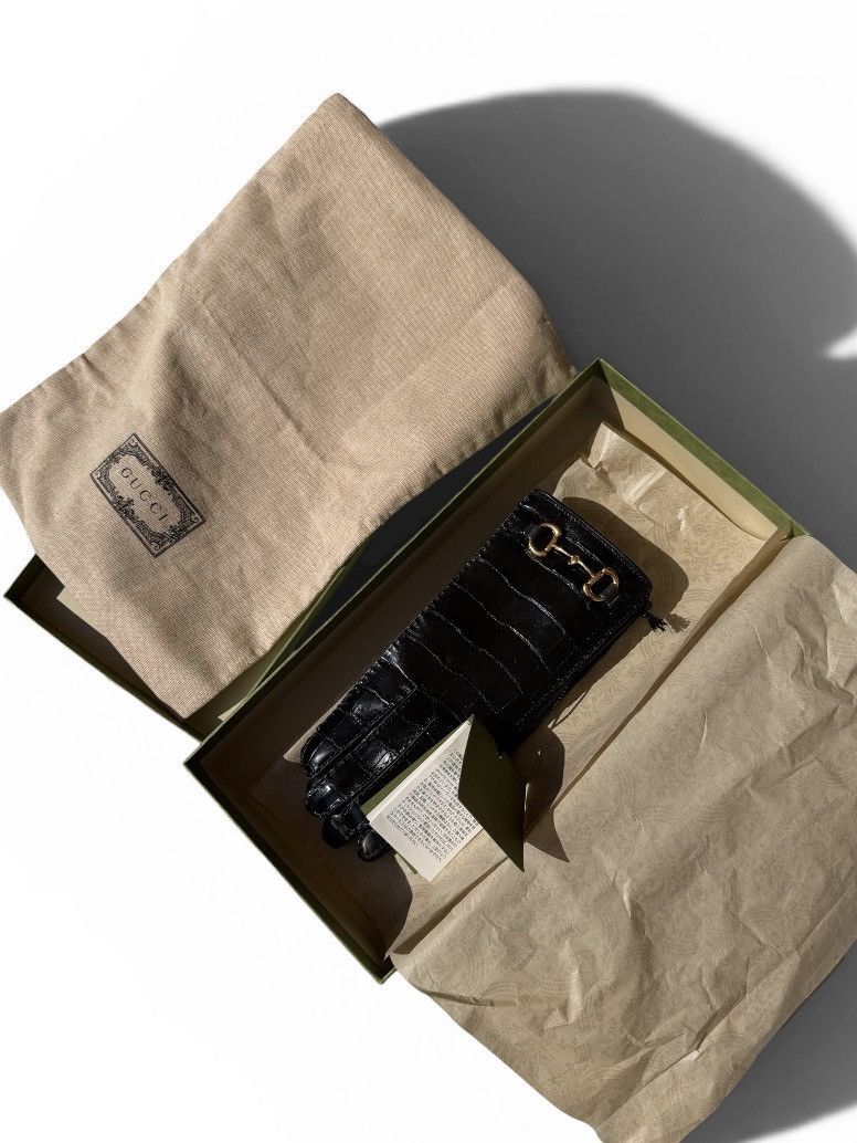 Gucci Gucci Horsebit Crorodile lesther gloves Size ONE SIZE - 2 Thumbnail