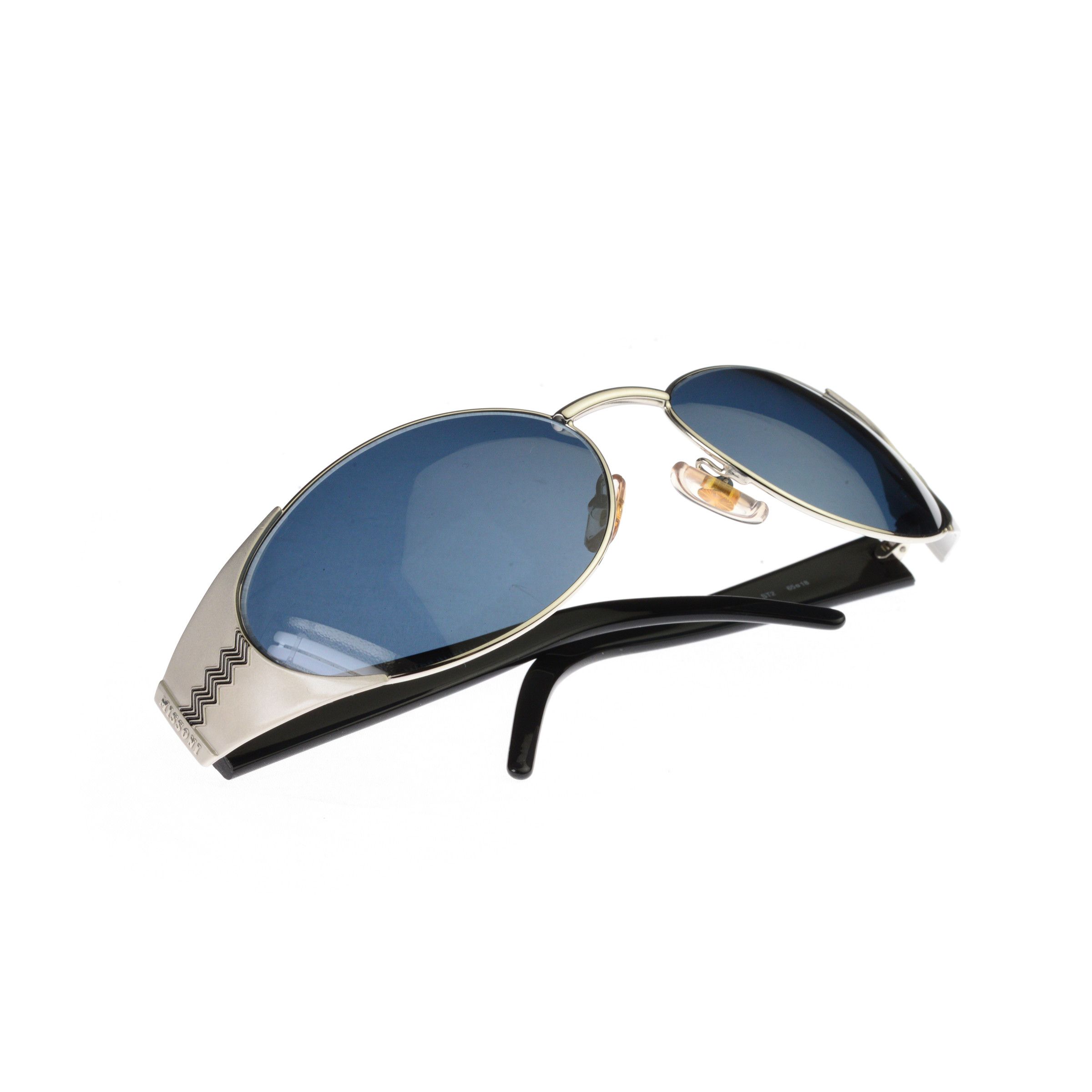 Missoni Missoni 90s Wraparound Silver and Black Sunglasses Size ONE SIZE - 1 Thumbnail