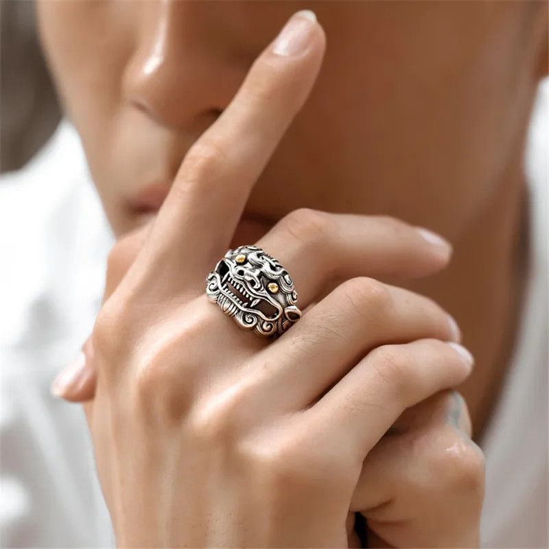 Other Retro Golden Eye Lion Ring Size ONE SIZE - 6 Thumbnail