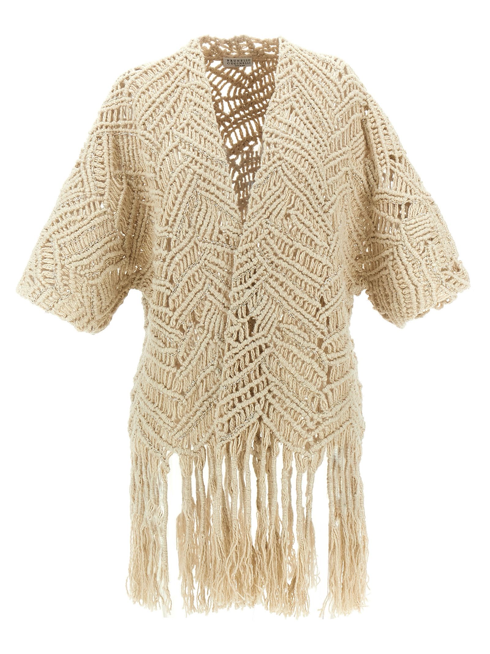 Brunello Cucinelli 'Opera Dazzling Macramé' Cardigan Size M / US 6-8 / IT 42-44 - 1 Thumbnail