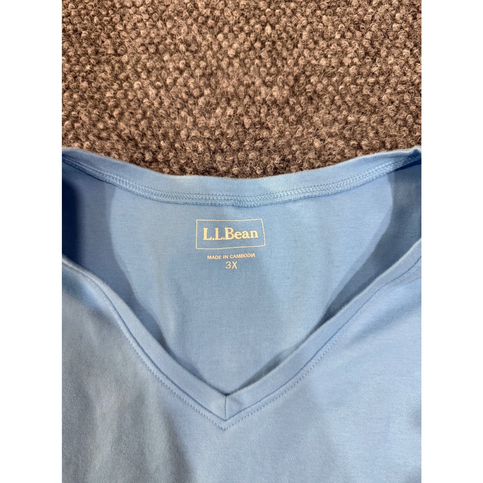 Vintage L.L. Bean Long Sleeve Shirt Womens 3X Blue Cotton Casual Tee Lightweight V-Neck Shirt Women Plus Size T-Shirt Size XXL / US 16-18 / IT 52-54 - 3 Thumbnail
